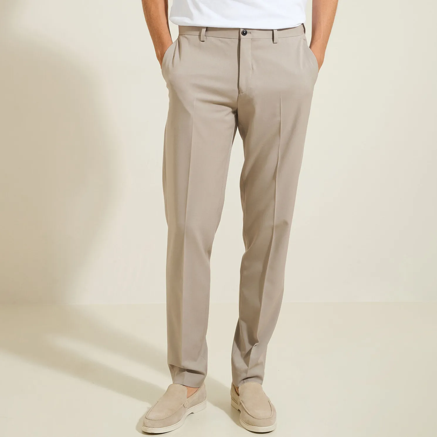 Slim kostuumbroek in twill