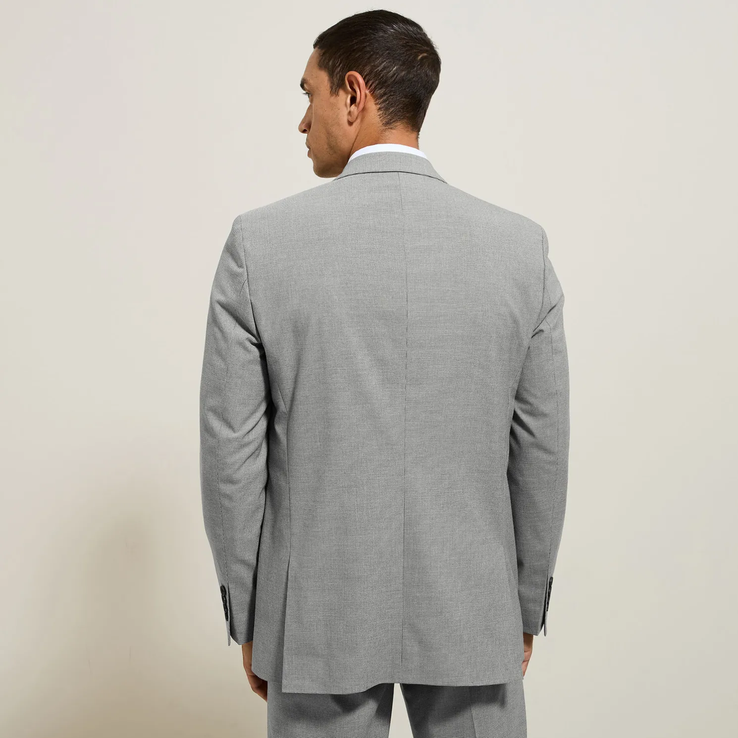 Slim kostuumvest met pied-de-puce-motief