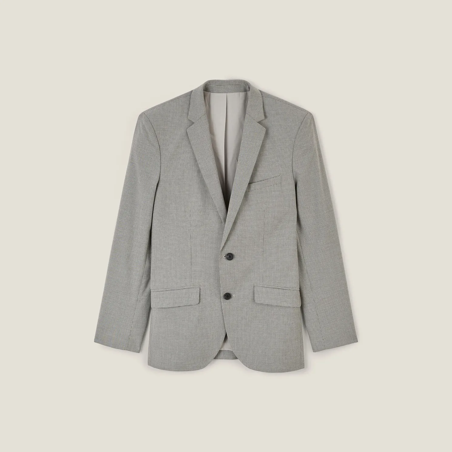 Slim kostuumvest met pied-de-puce-motief