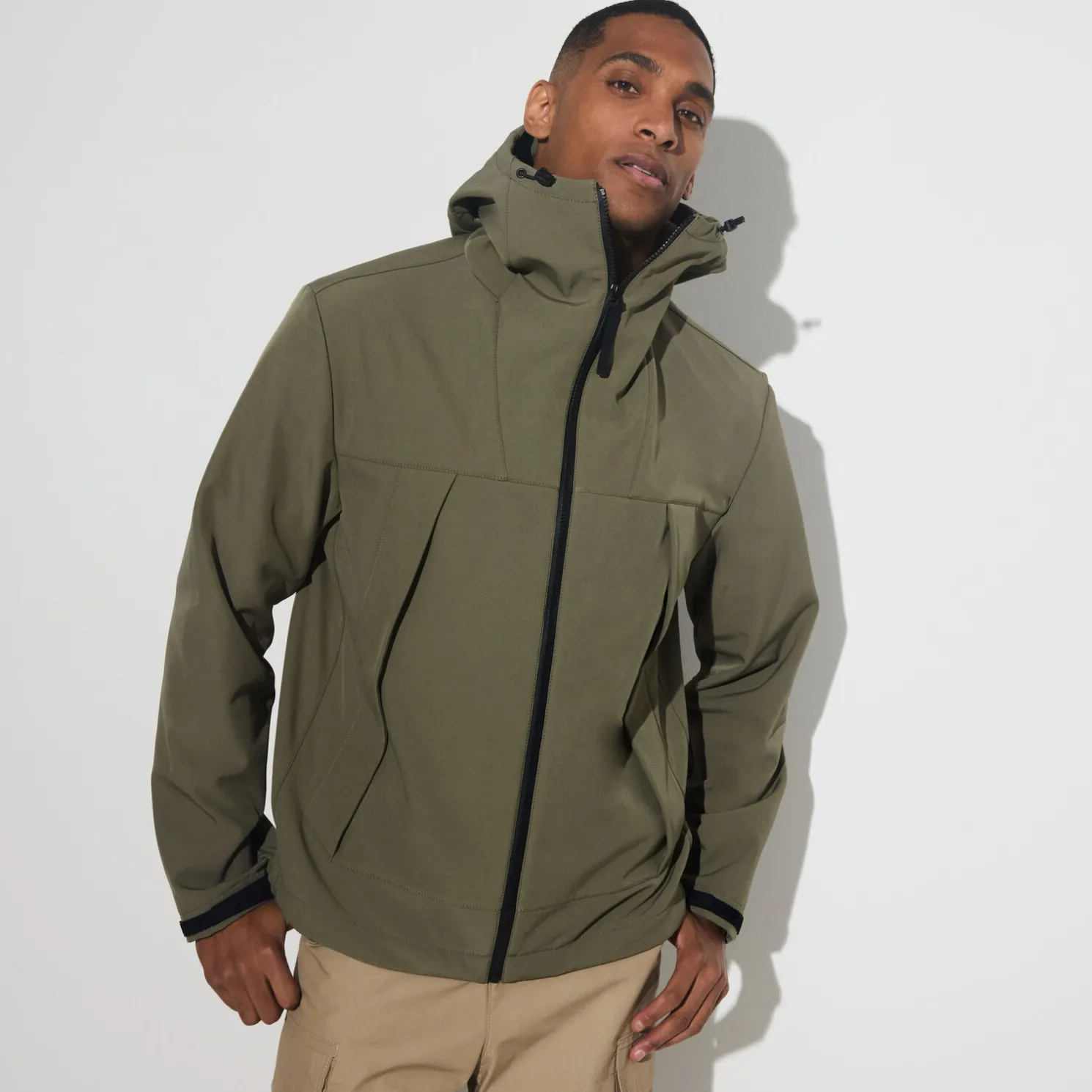 Softshell jack met kap