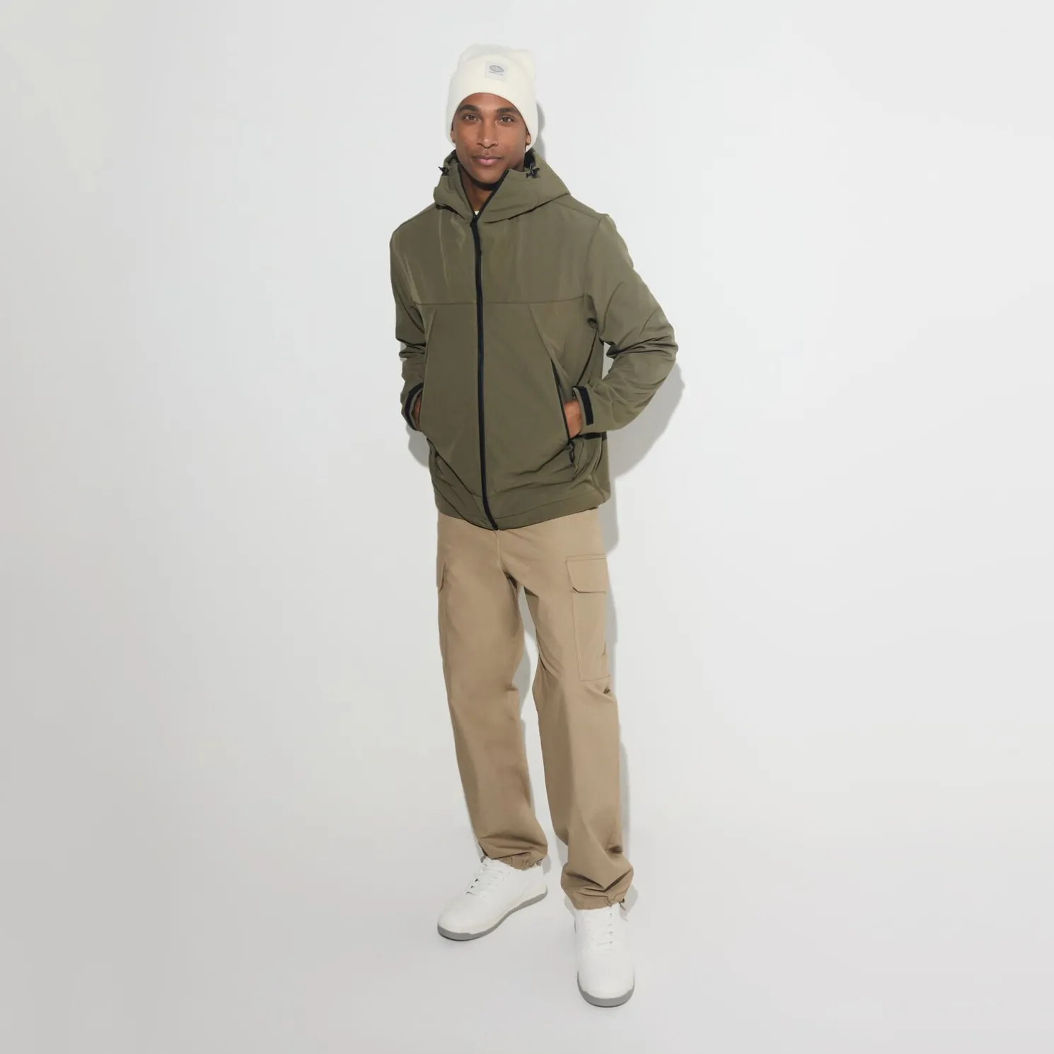 Softshell jack met kap