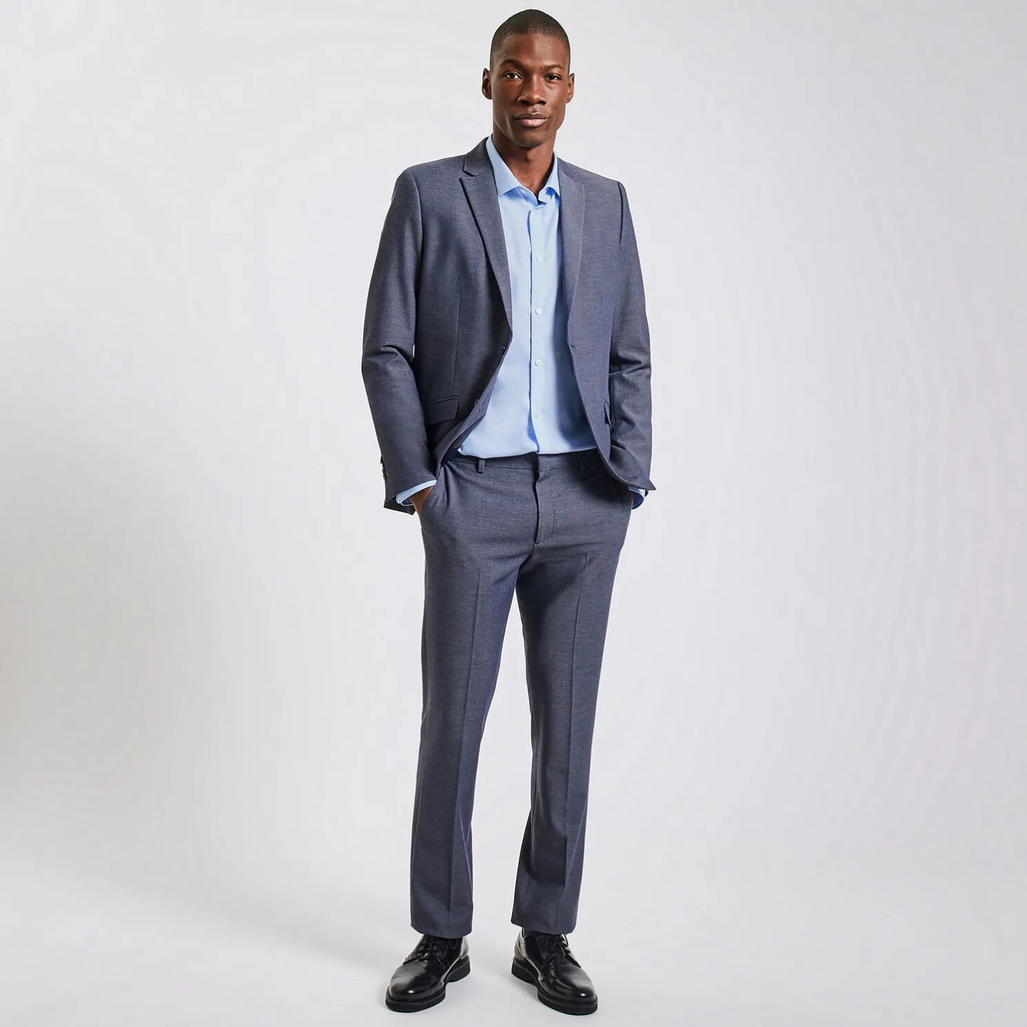 Strijkvrij regular effen hemd in katoen