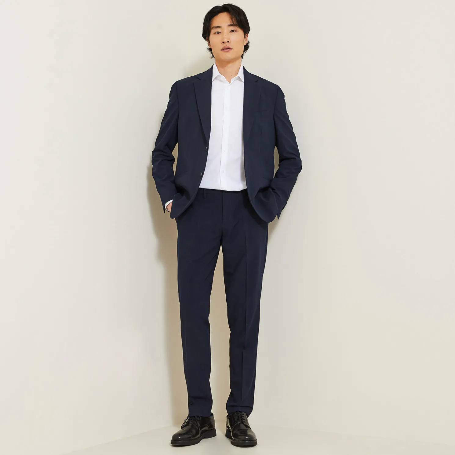 Strijkvrij regular effen hemd in katoen