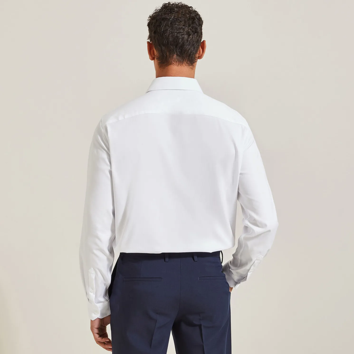 Strijkvrij regular effen hemd in katoen