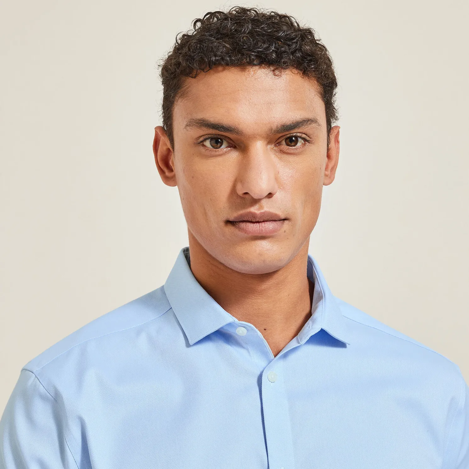 Strijkvrij regular effen hemd in katoen