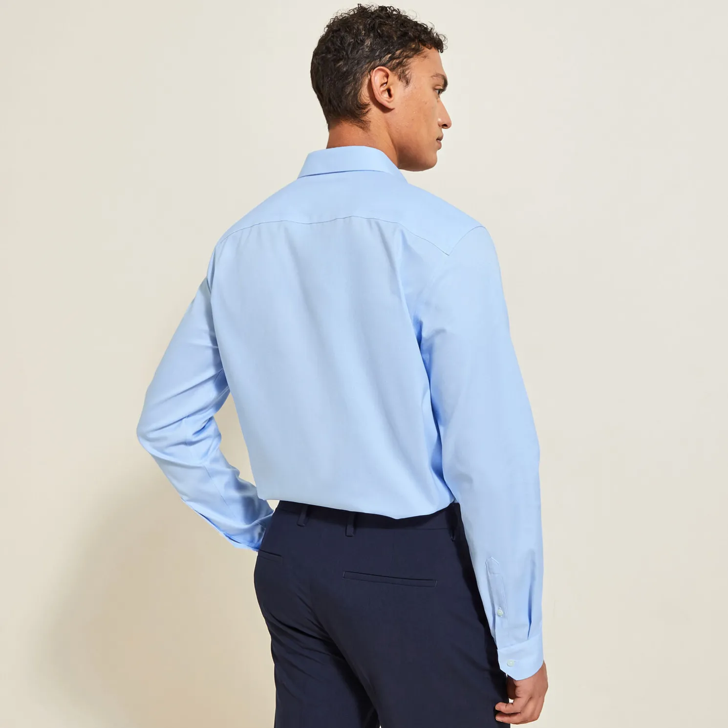 Strijkvrij regular effen hemd in katoen