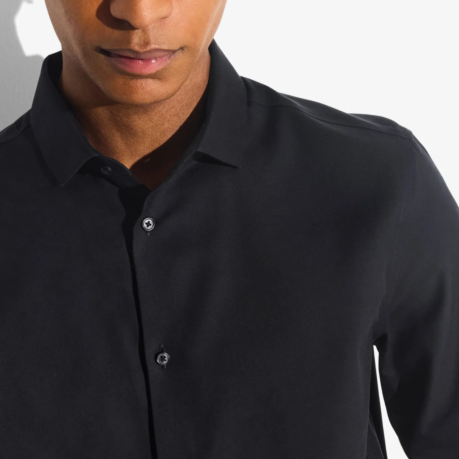 Strijkvrij slim effen hemd in katoen