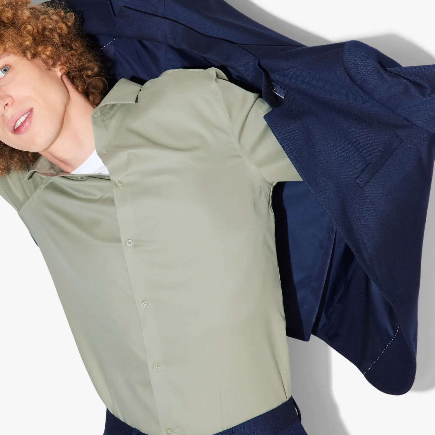 Strijkvrij slim effen hemd in katoen