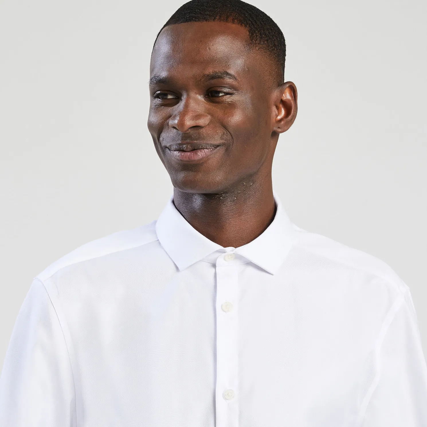 Strijkvrij slim effen hemd in katoen