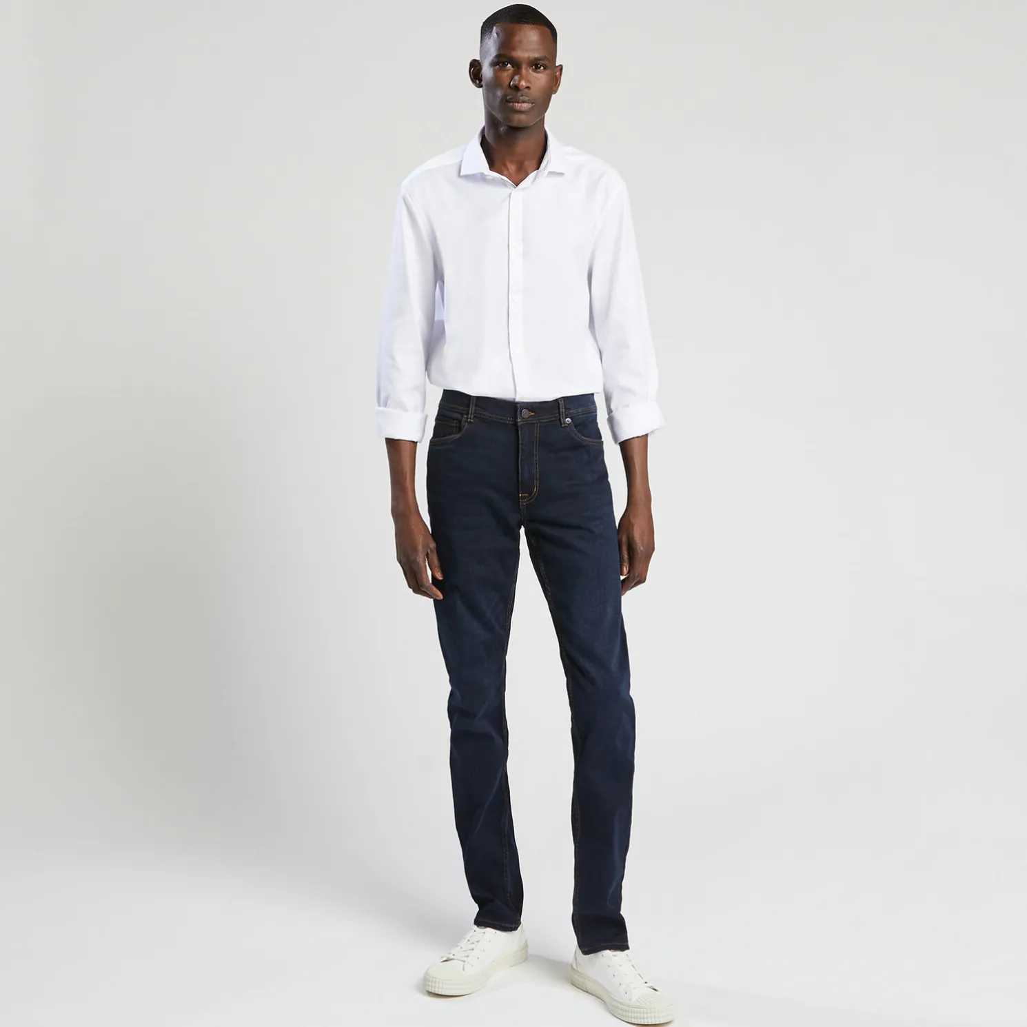 Strijkvrij slim effen hemd in katoen