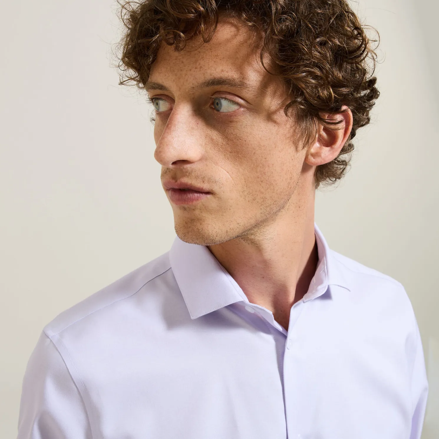 Strijkvrij slim effen hemd in katoen