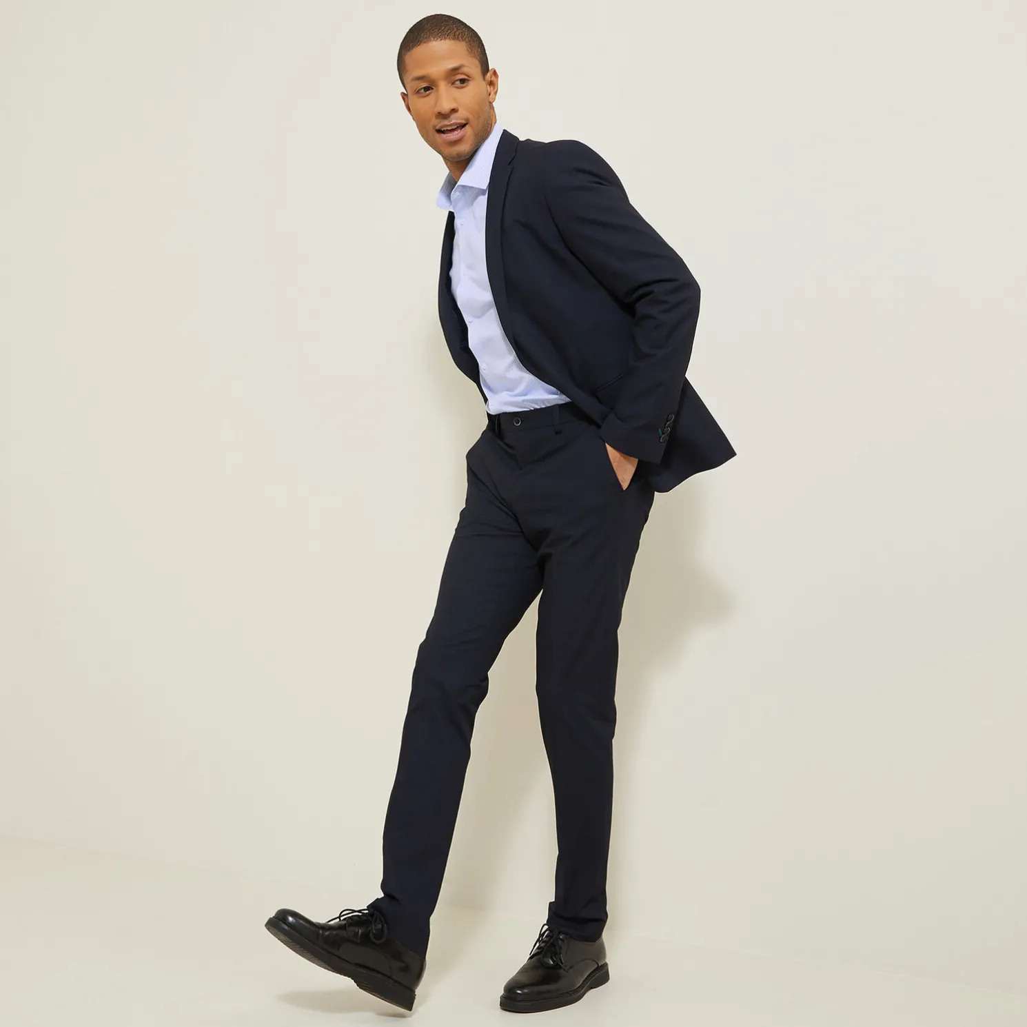 Strijkvrij slim gestreept hemd in katoen