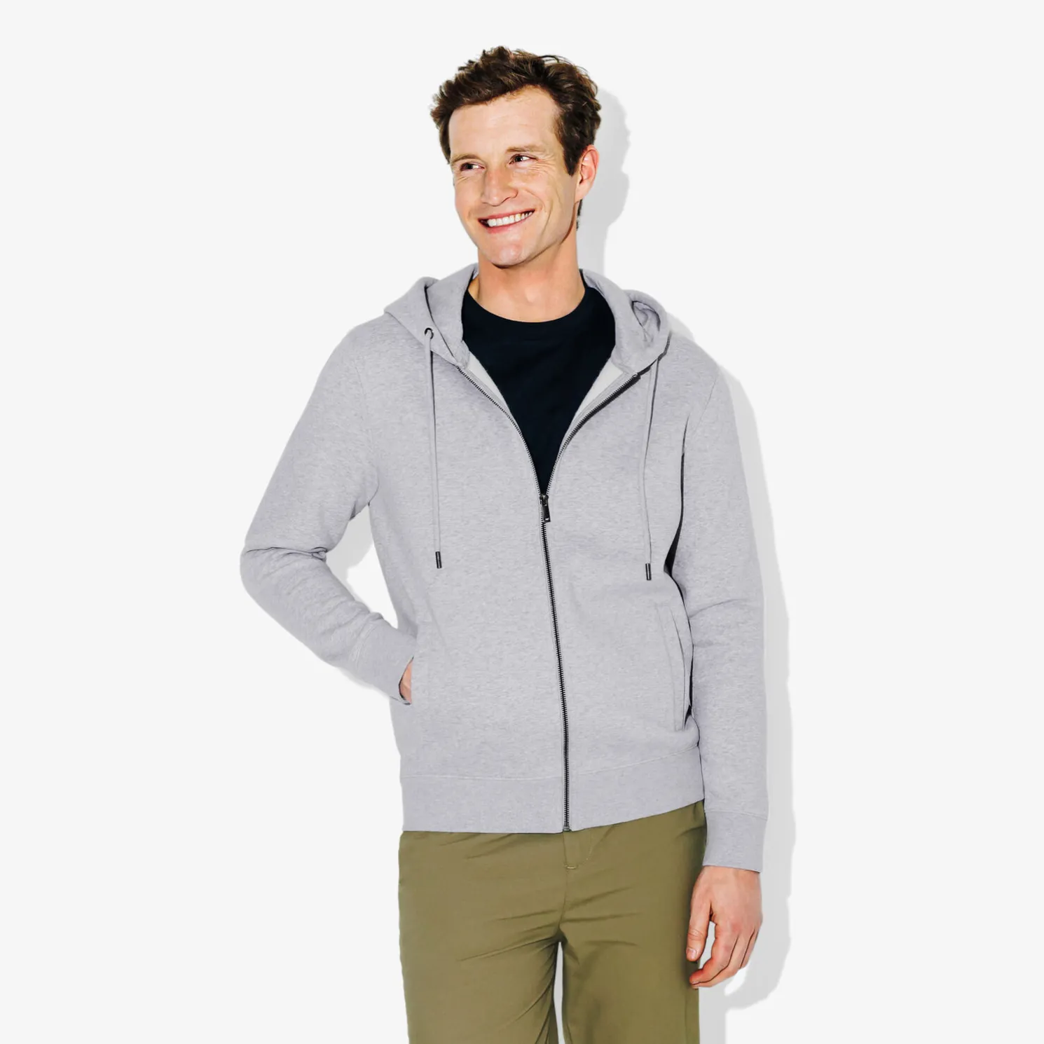 Sweater met kap en rits