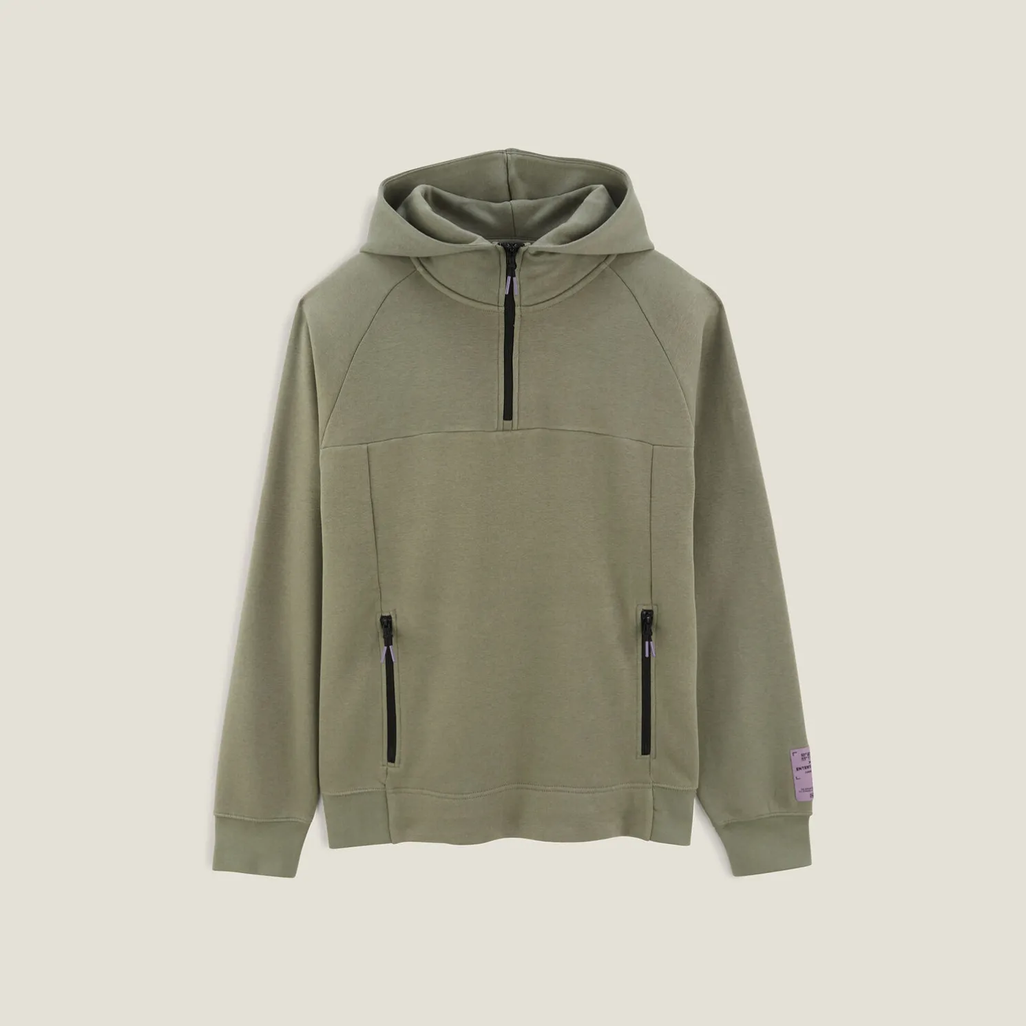 Sweater met kap in technische materie