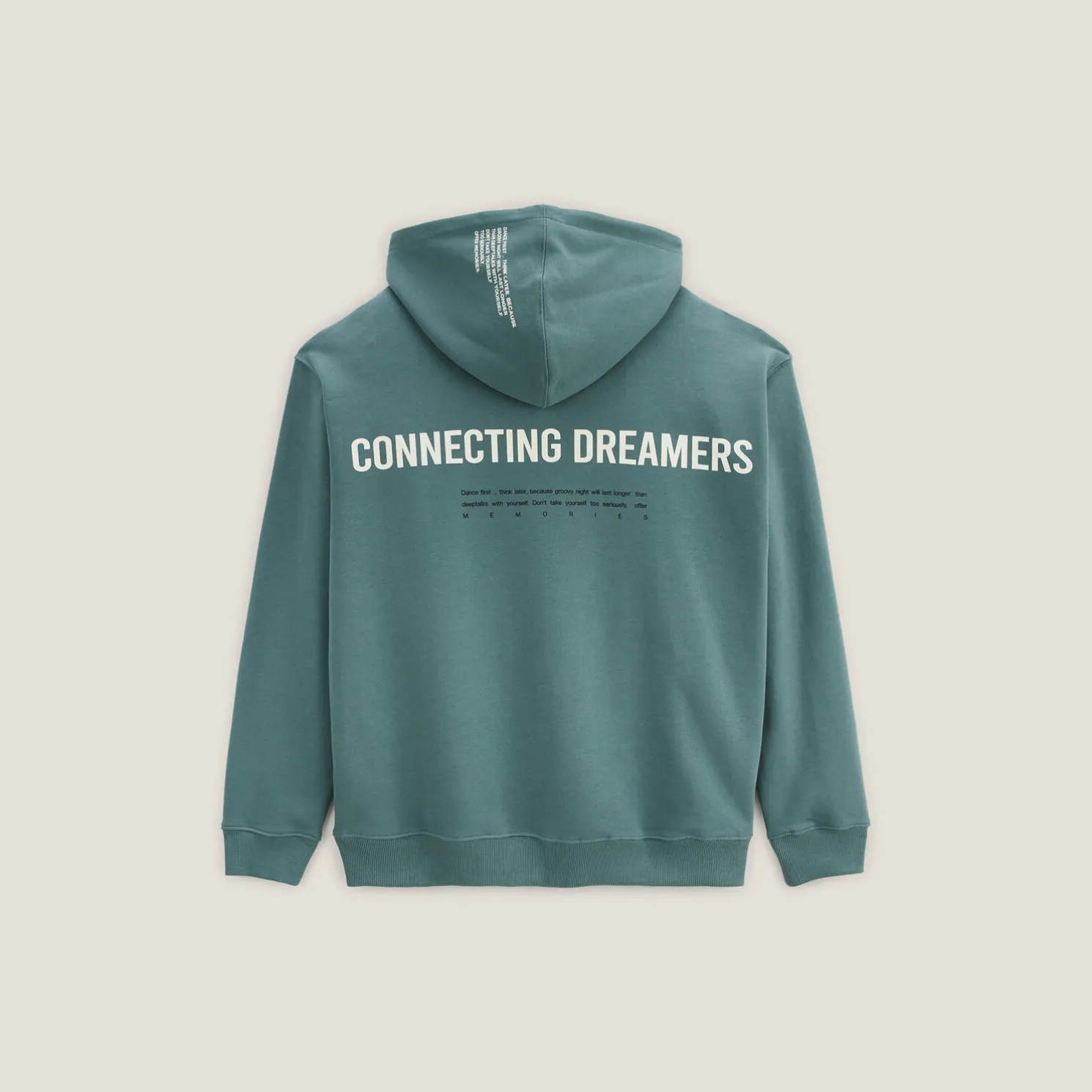 Sweater met kap, oversize snit en print op de kap