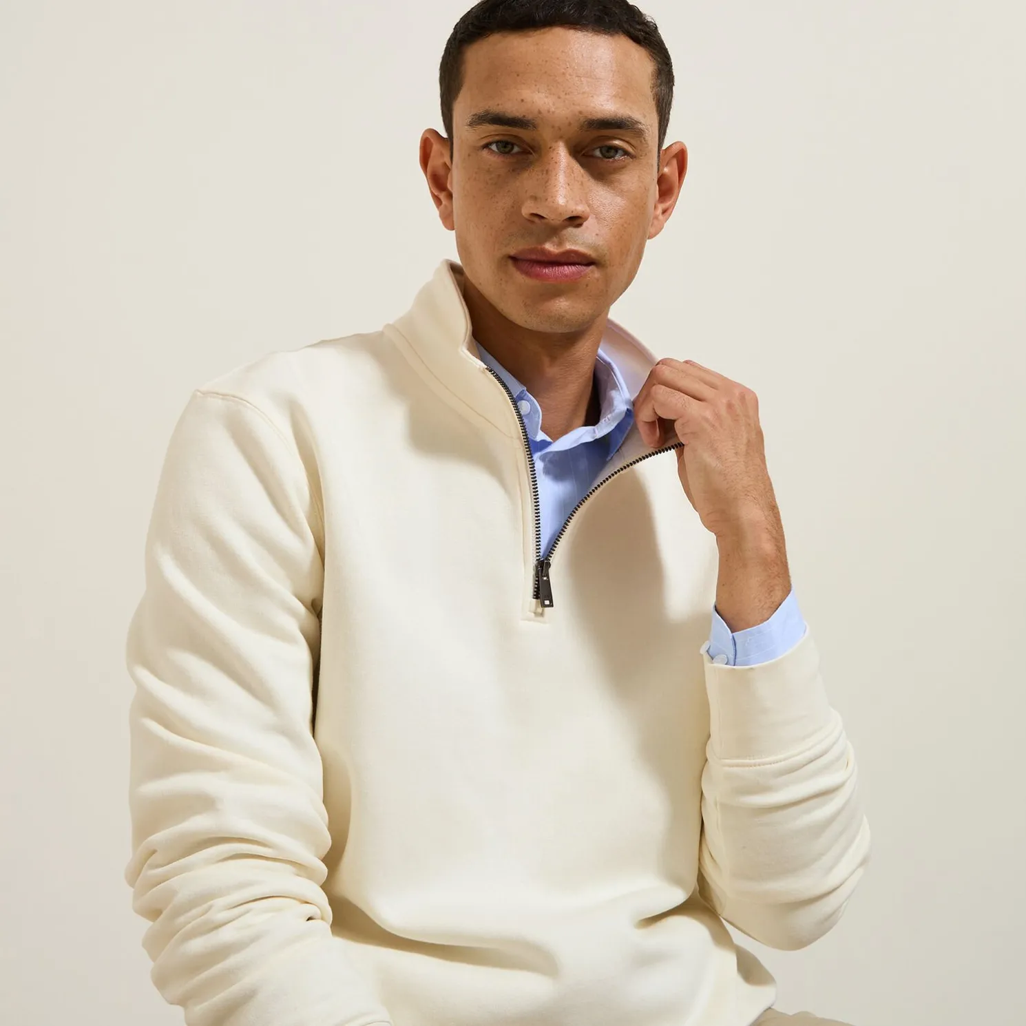 Sweater met opstaande ritskraag