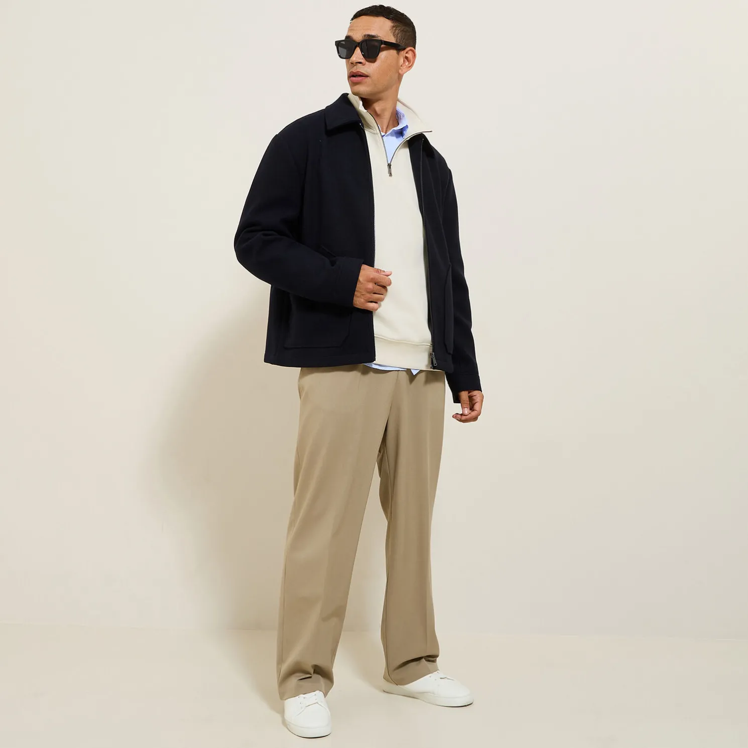 Sweater met opstaande ritskraag