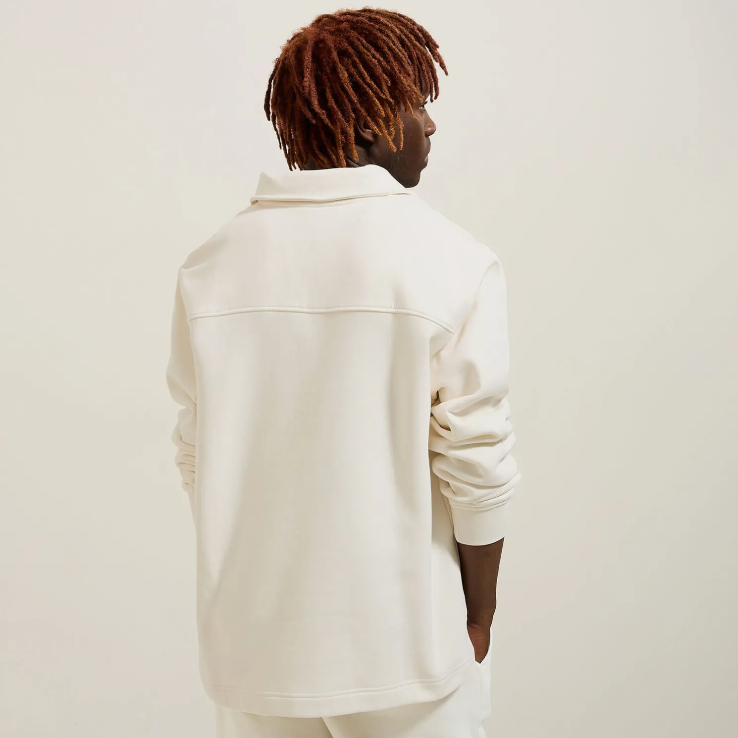 Sweater met polokraag, rits en rechte onderkant