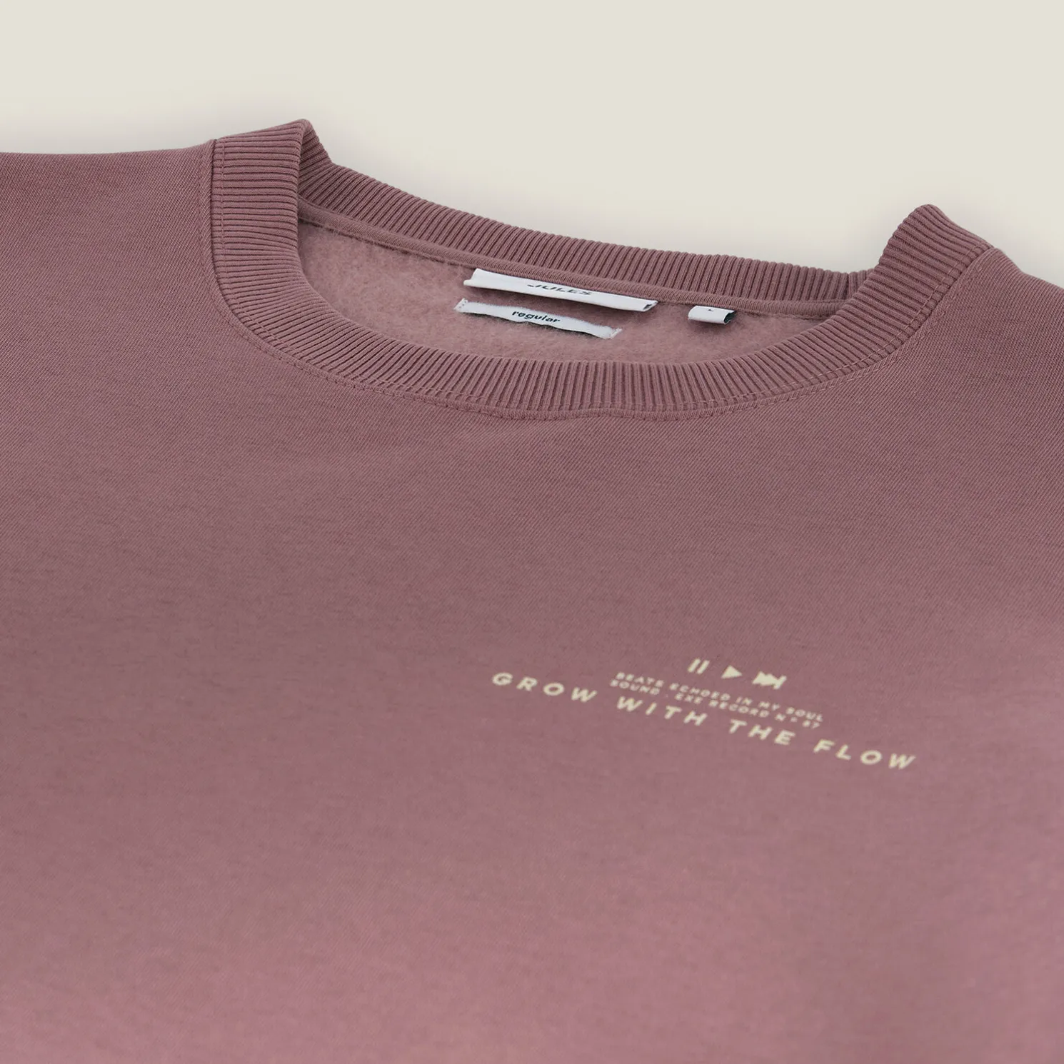 Sweater met ronde hals en print vooraan