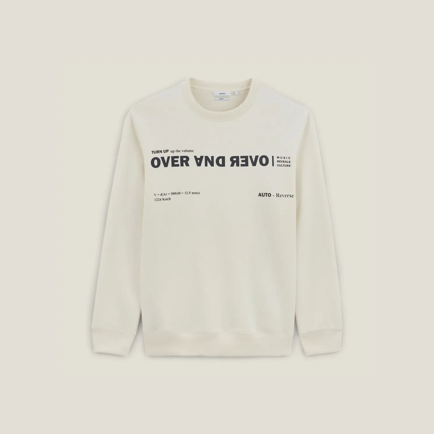 Sweater met ronde hals en print vooraan