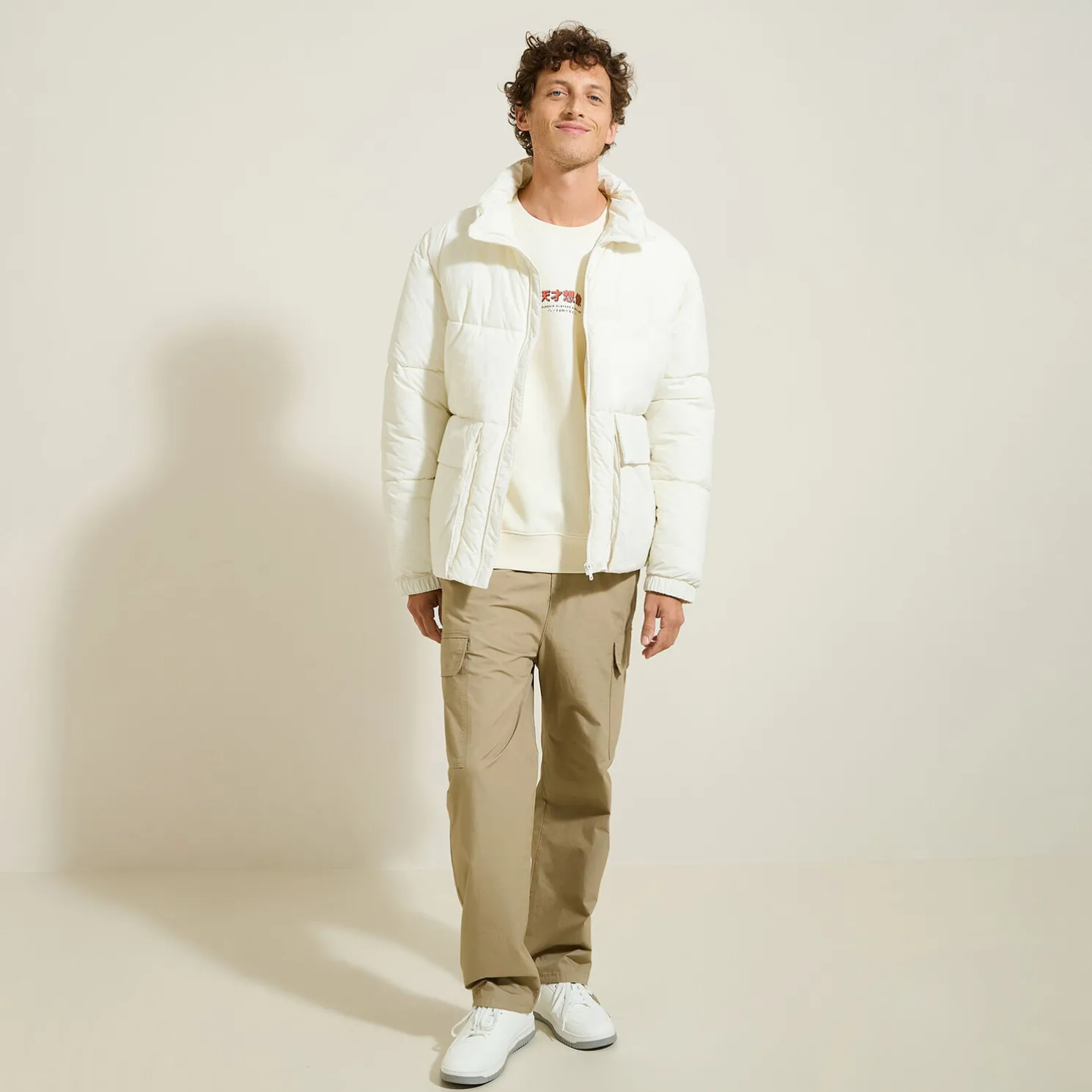 Sweater met ronde hals en print op voor-en achterk