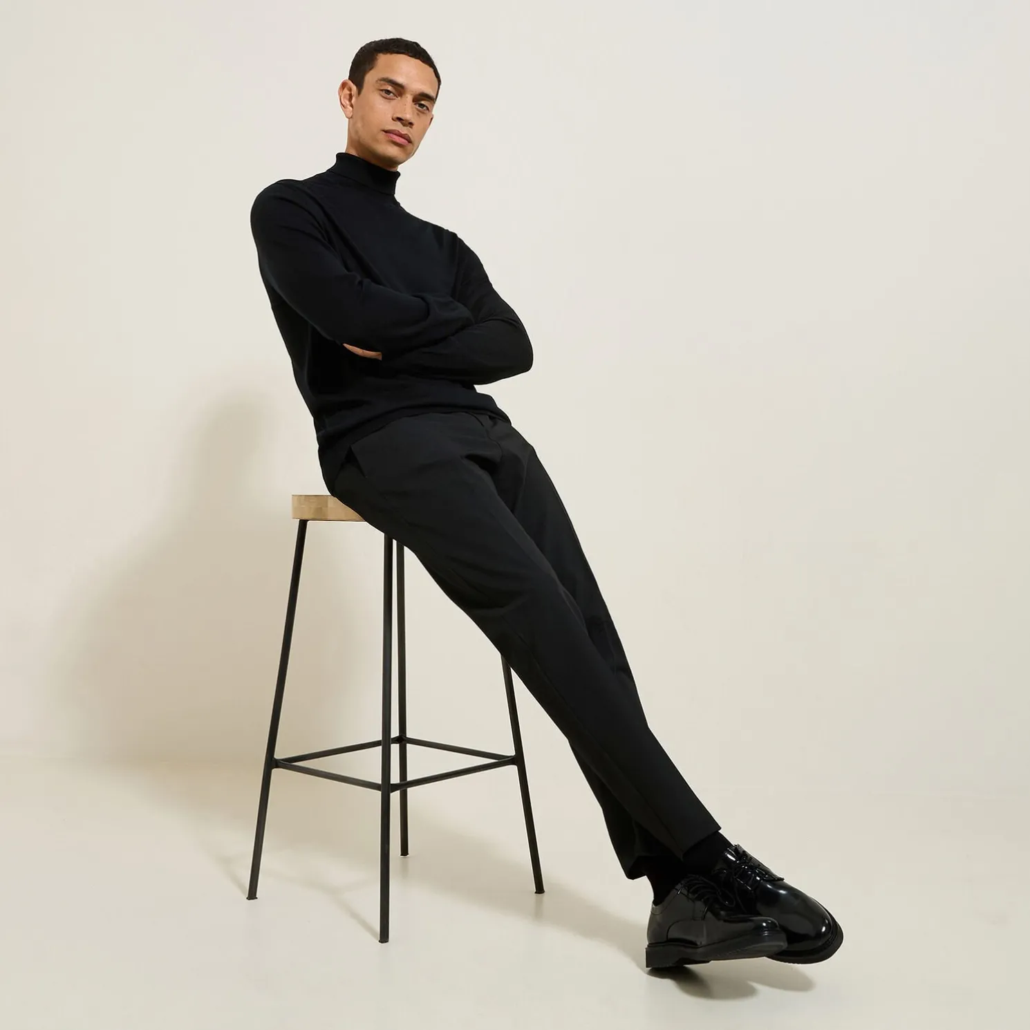 Trui met rolkraag in merinoswol