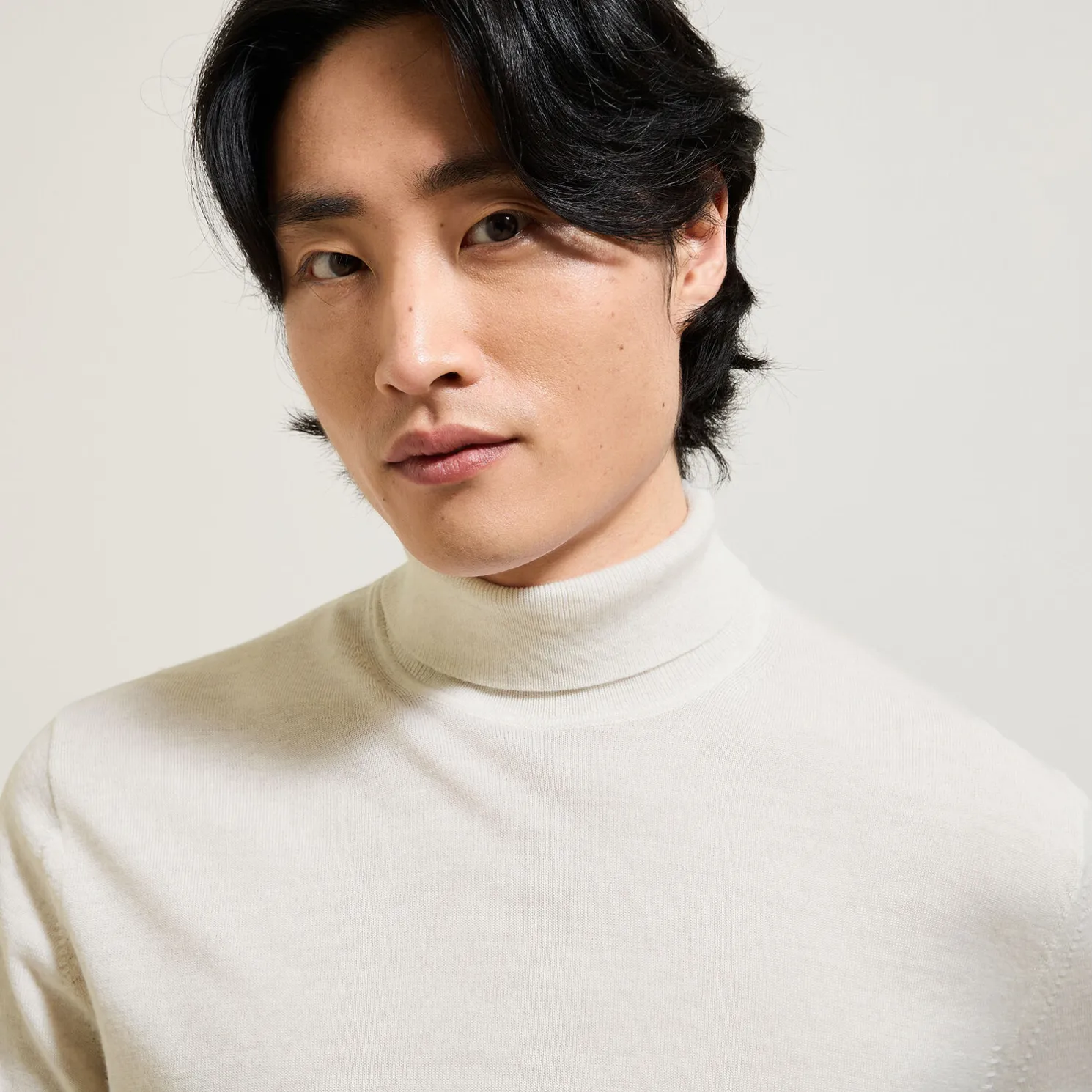 Trui met rolkraag in merinoswol