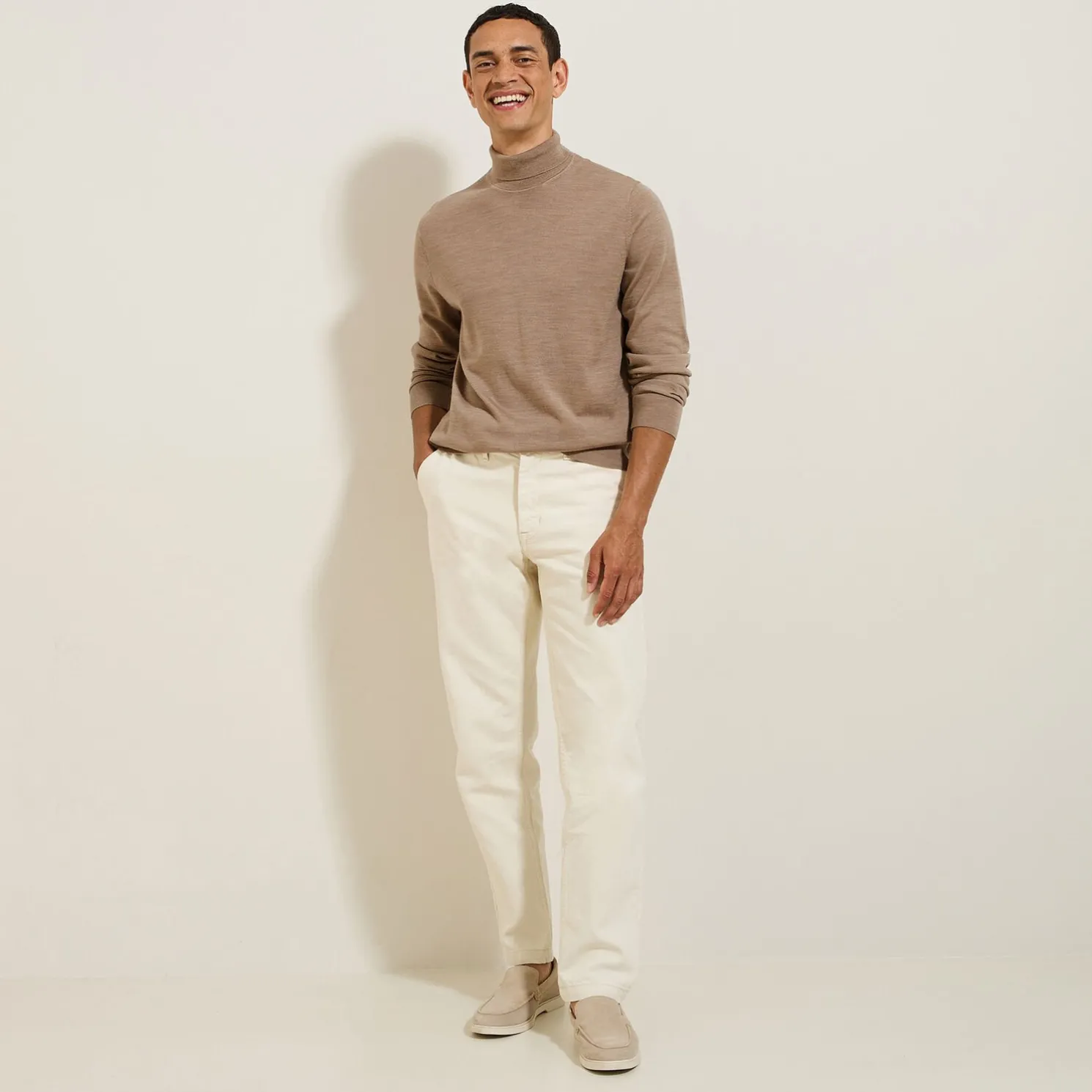 Trui met rolkraag in merinoswol