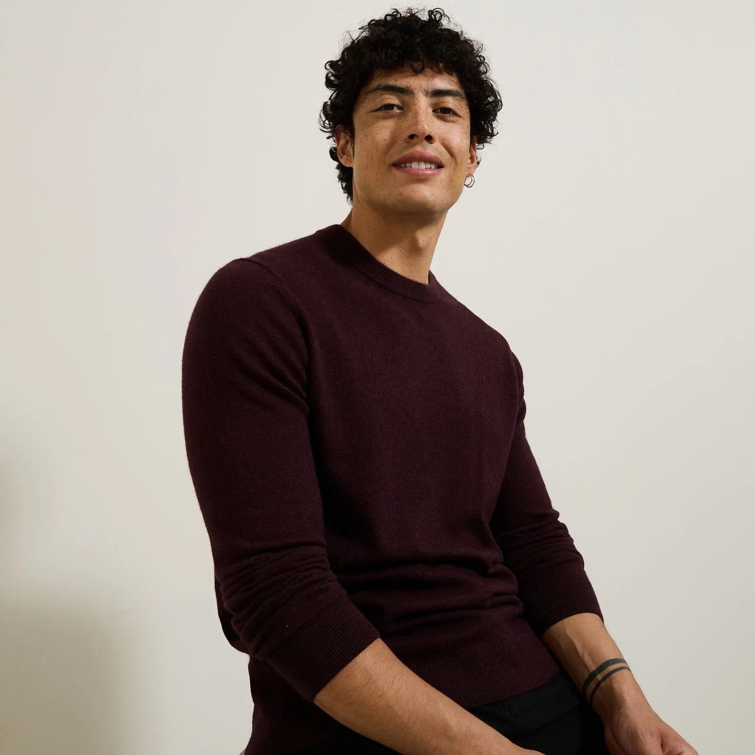 Trui met ronde hals van merinos/kasjmiermix