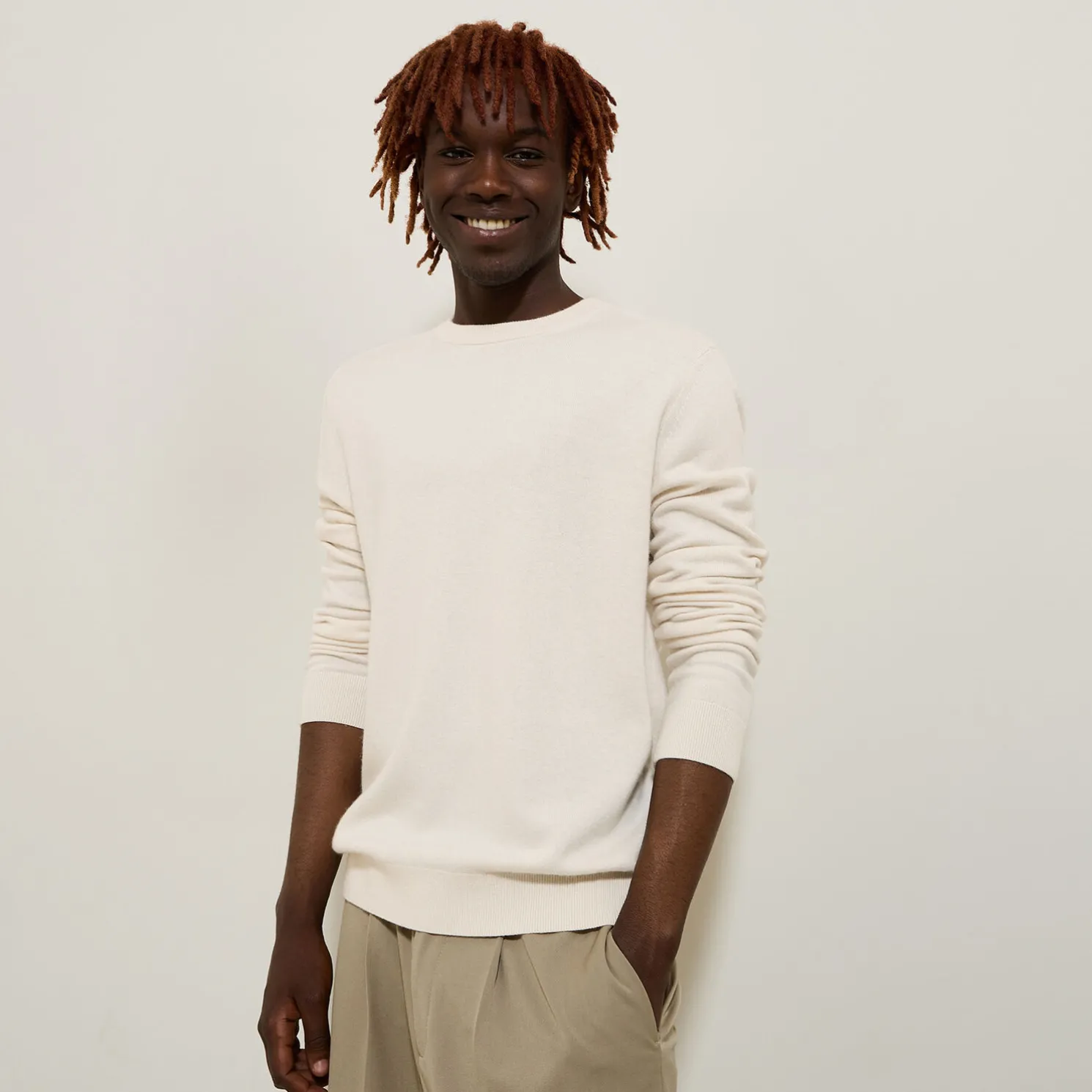 Trui met ronde hals van merinos/kasjmiermix