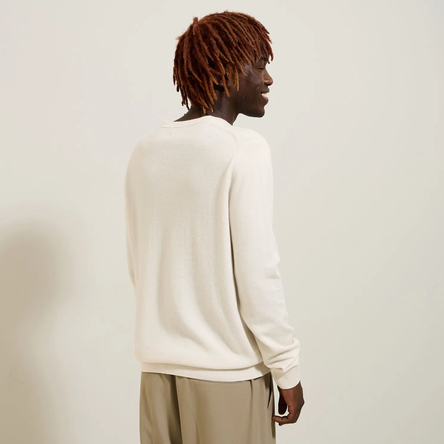 Trui met ronde hals van merinos/kasjmiermix