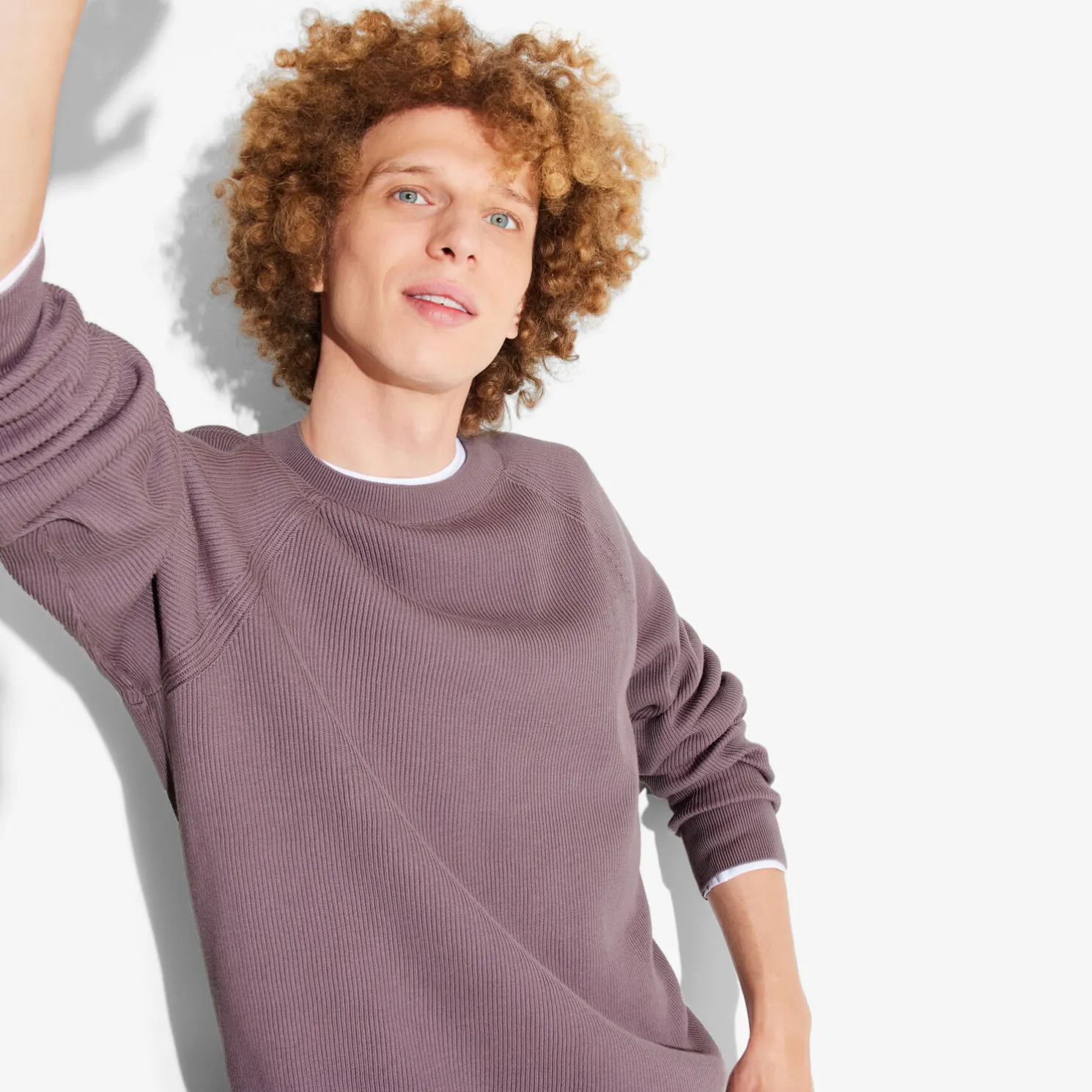 Trui met ronde hals in ribstof