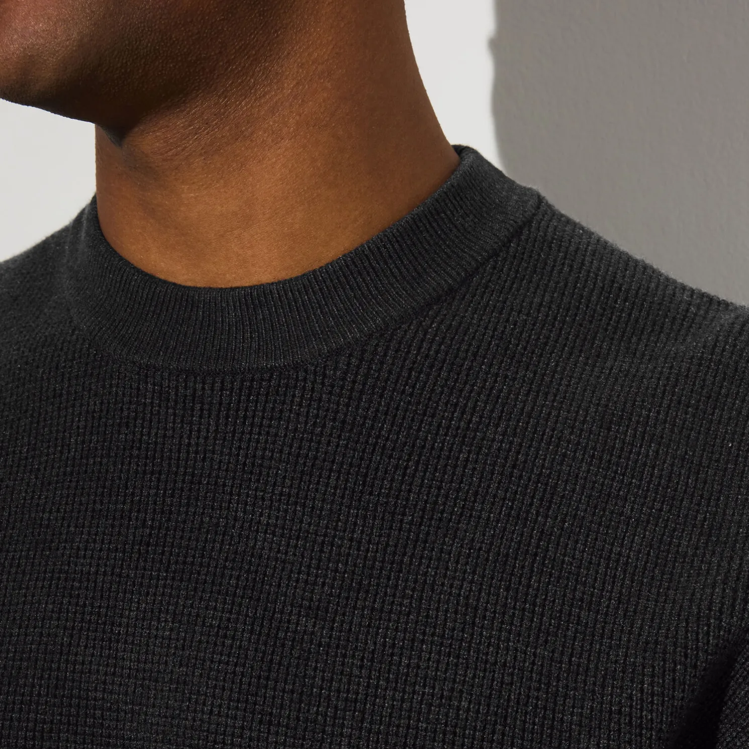 Trui met ronde hals in stekenpatroon