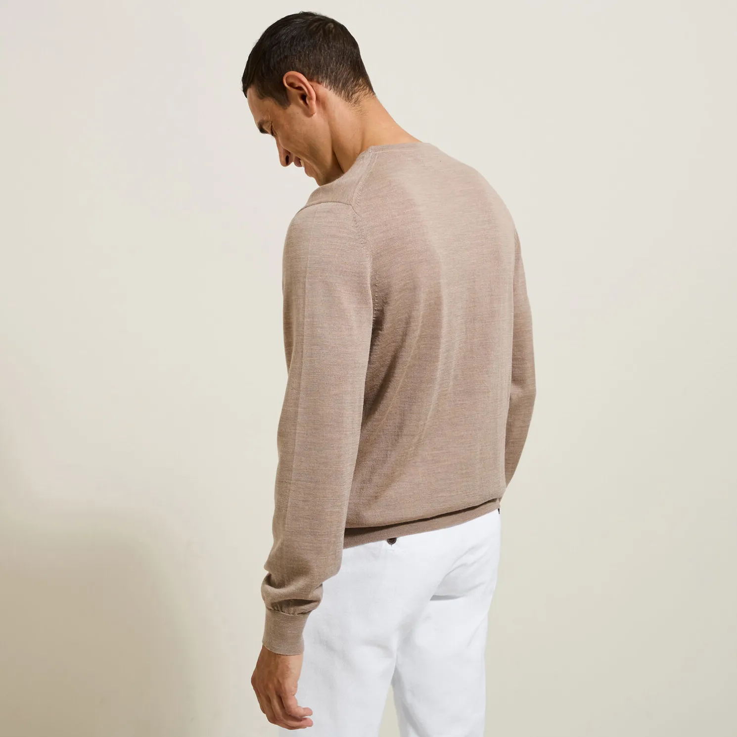 Trui met ronde hals in merinoswol