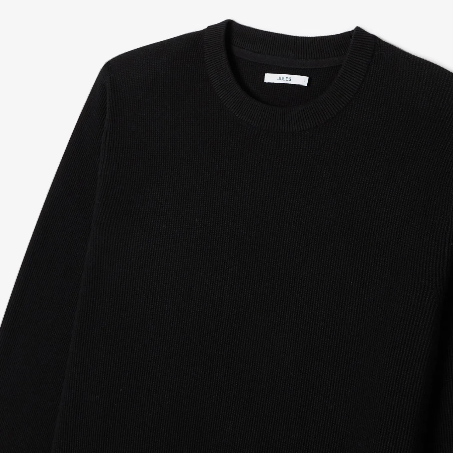 Trui met ronde hals en stekenpatroon