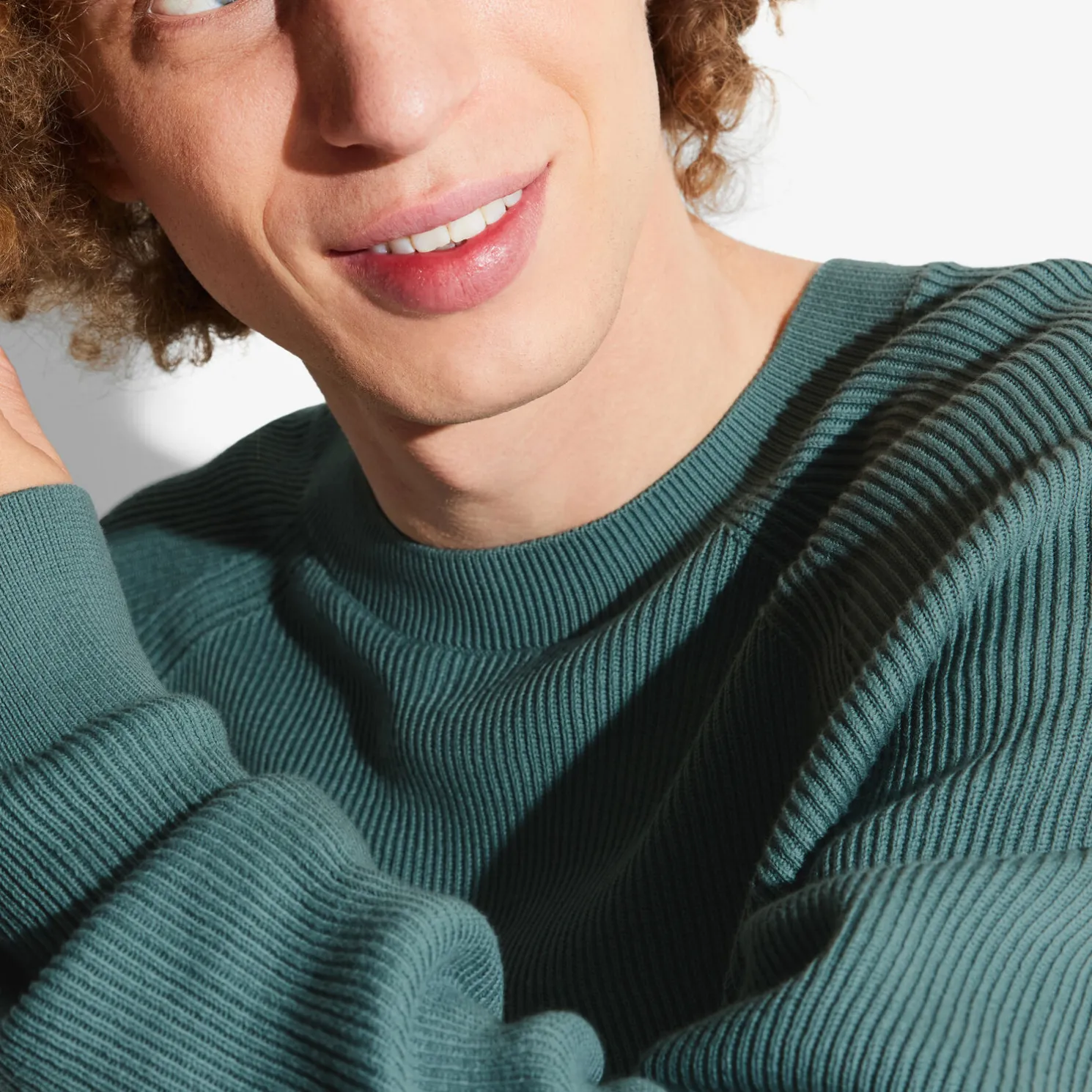 Trui met ronde hals in ribstof