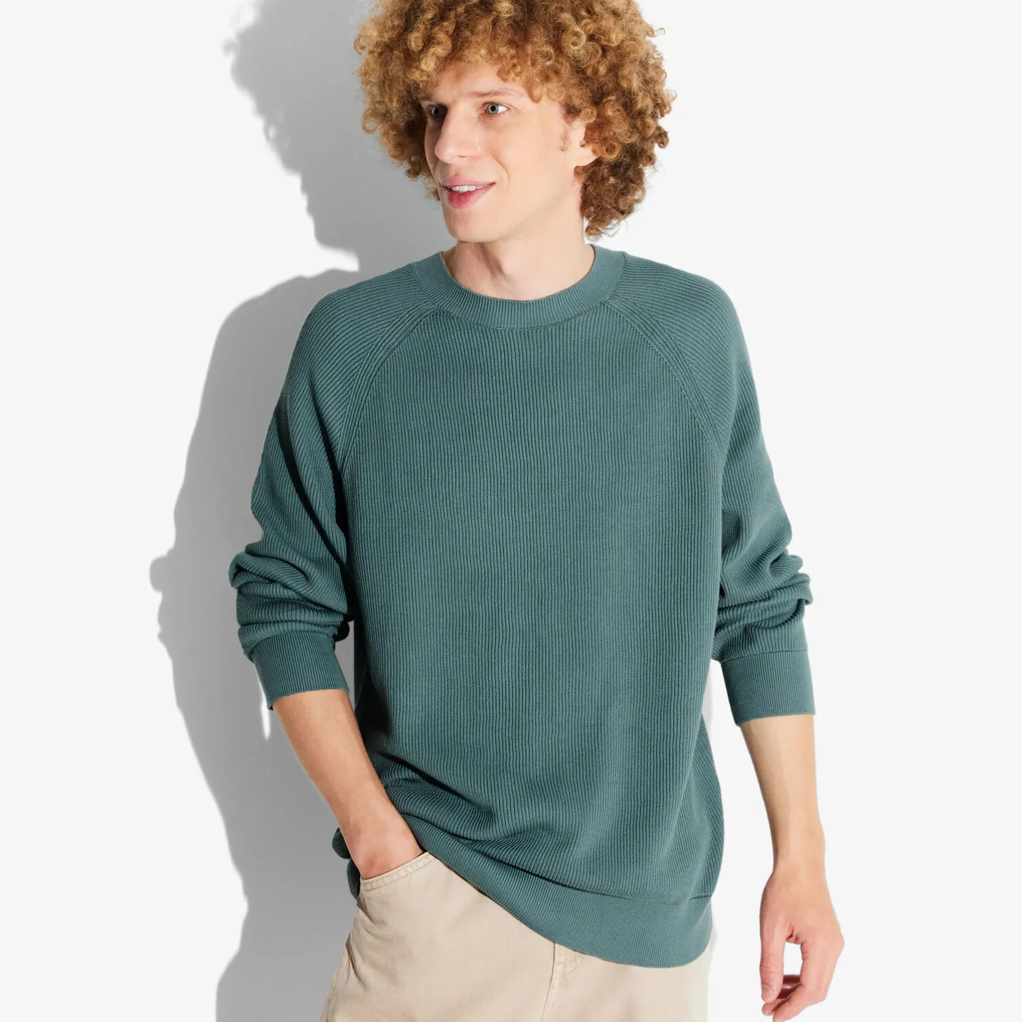 Trui met ronde hals in ribstof