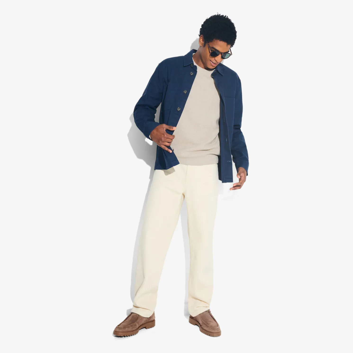 Trui met ronde hals en stekenpatroon