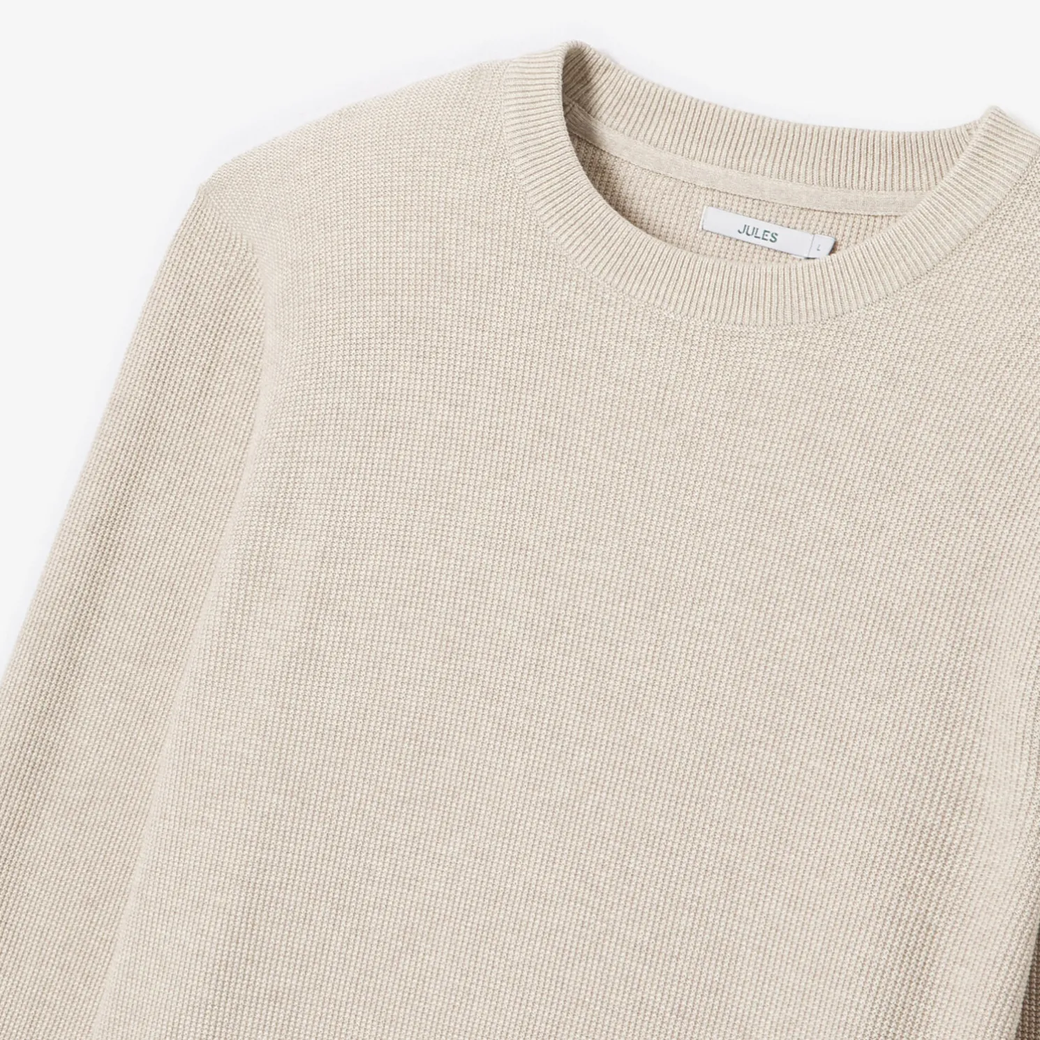 Trui met ronde hals en stekenpatroon