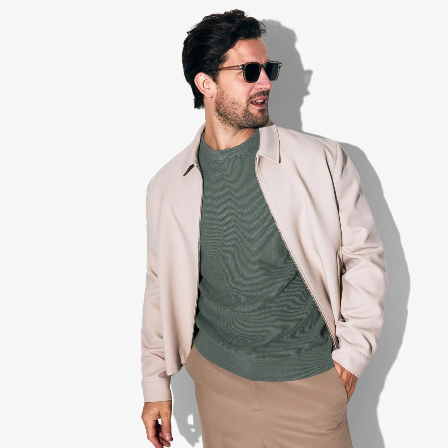 Trui met ronde hals en stekenpatroon