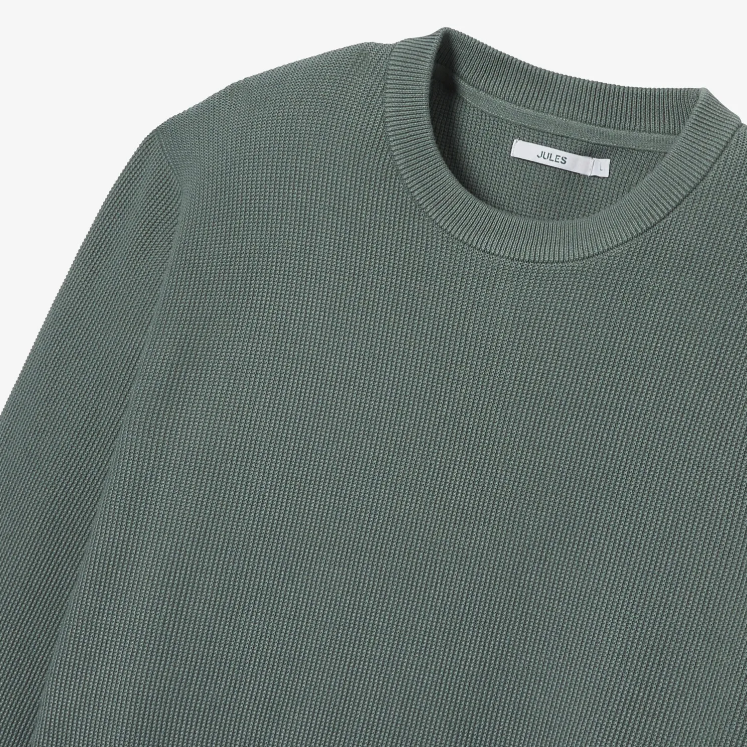 Trui met ronde hals en stekenpatroon