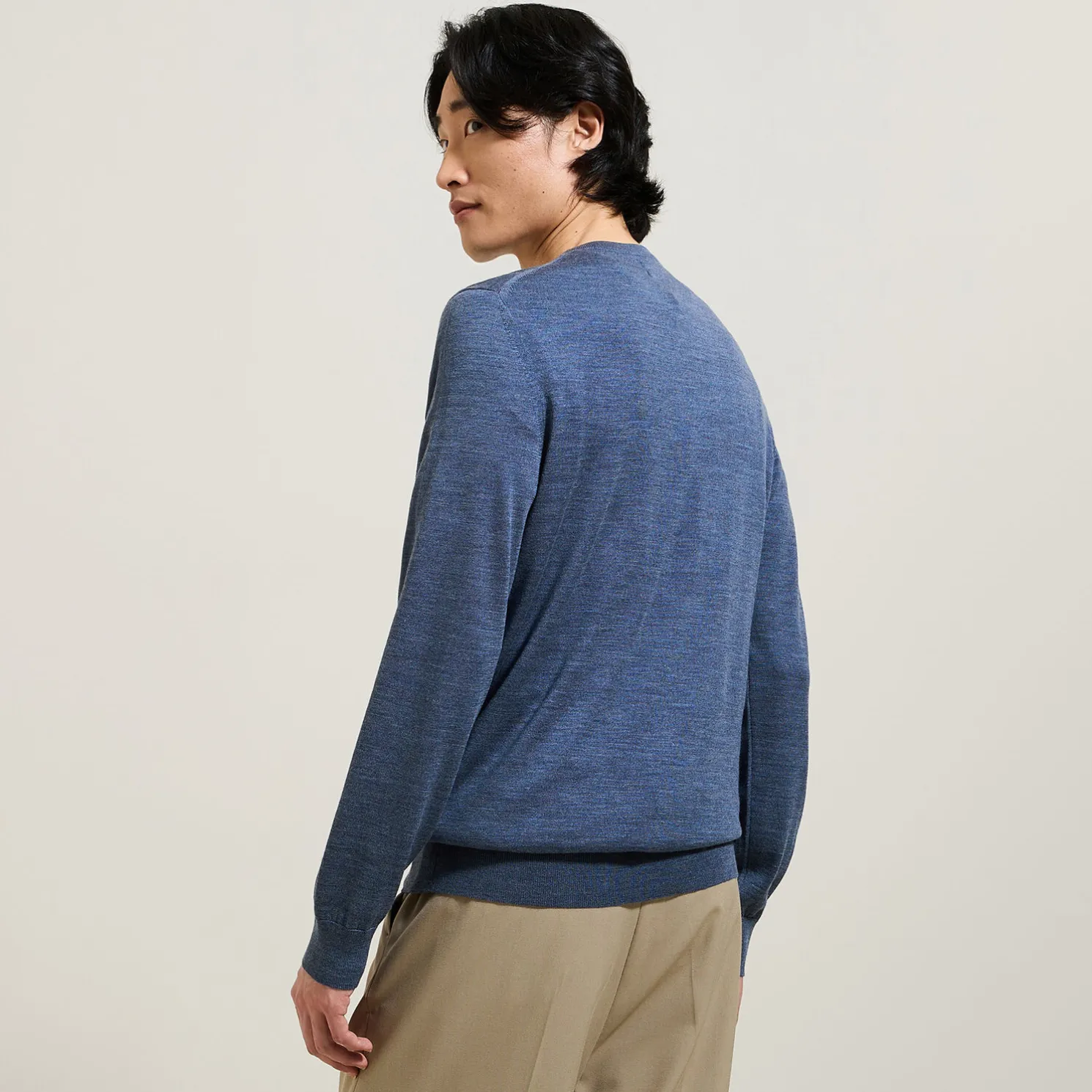 Trui met ronde hals in merinoswol