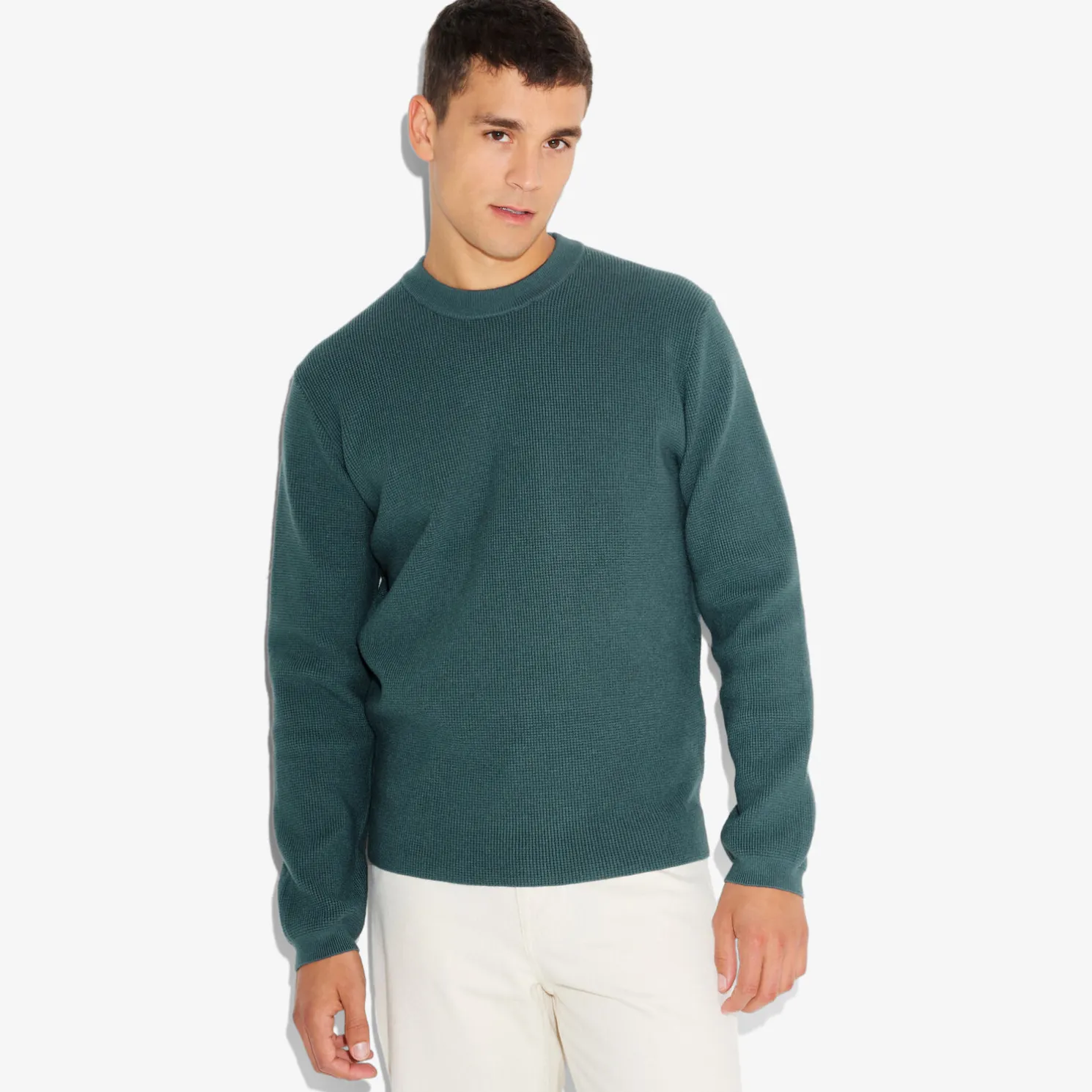 Trui met ronde hals in stekenpatroon