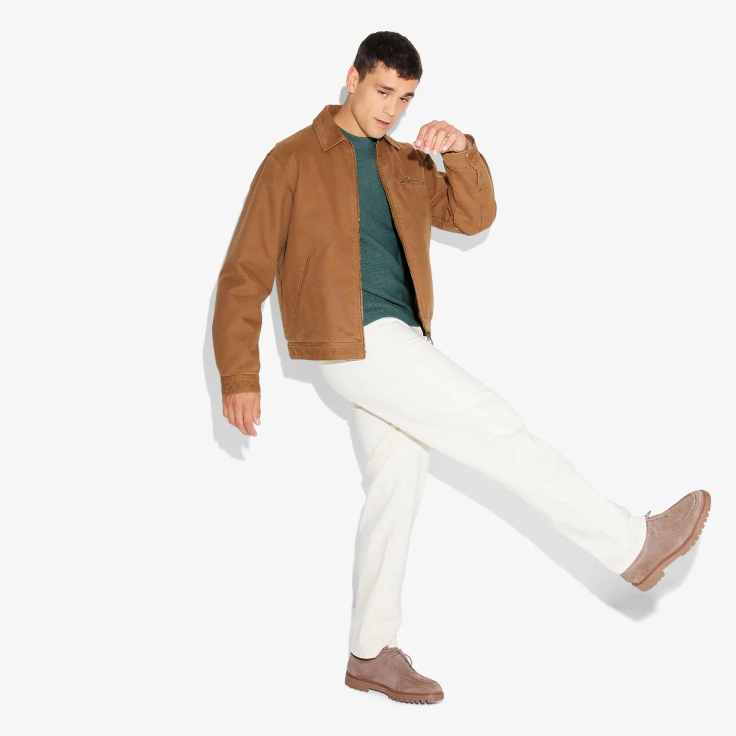 Trui met ronde hals in stekenpatroon