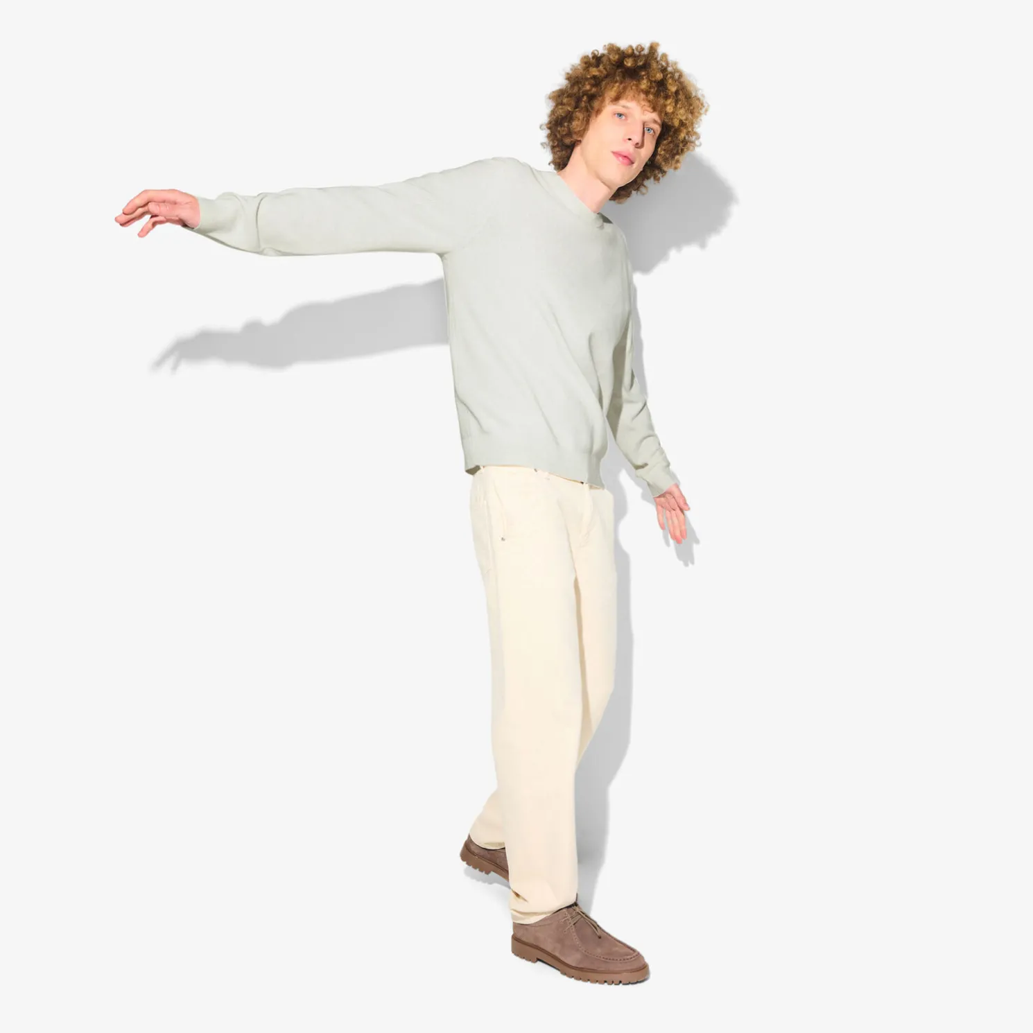 Trui met ronde hals en stekenpatroon