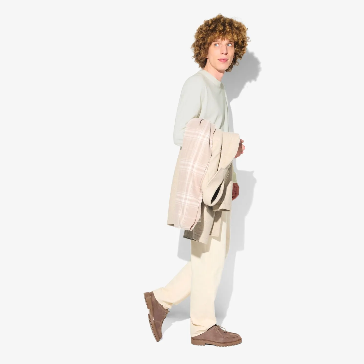 Trui met ronde hals en stekenpatroon