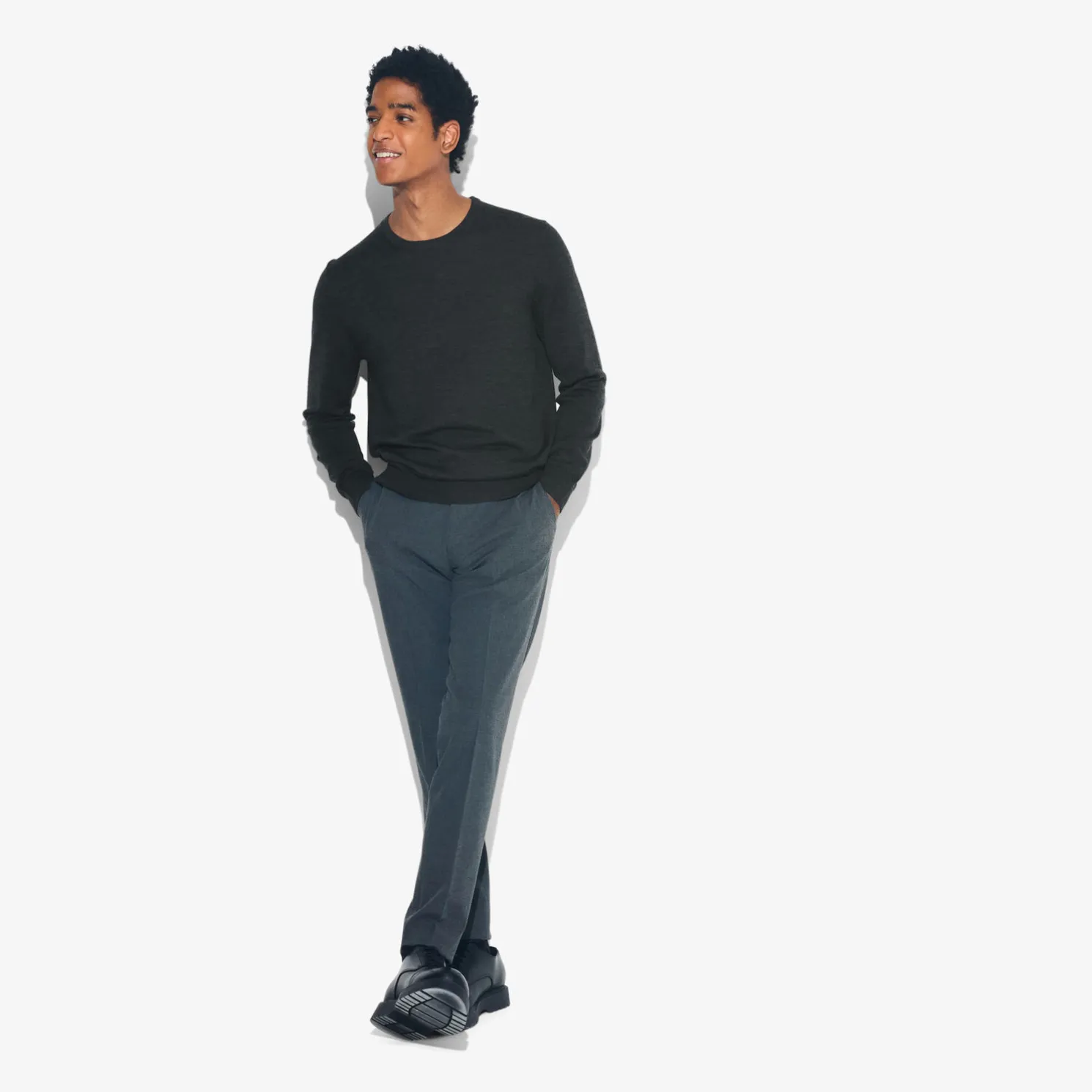 Trui met ronde hals in merinoswol