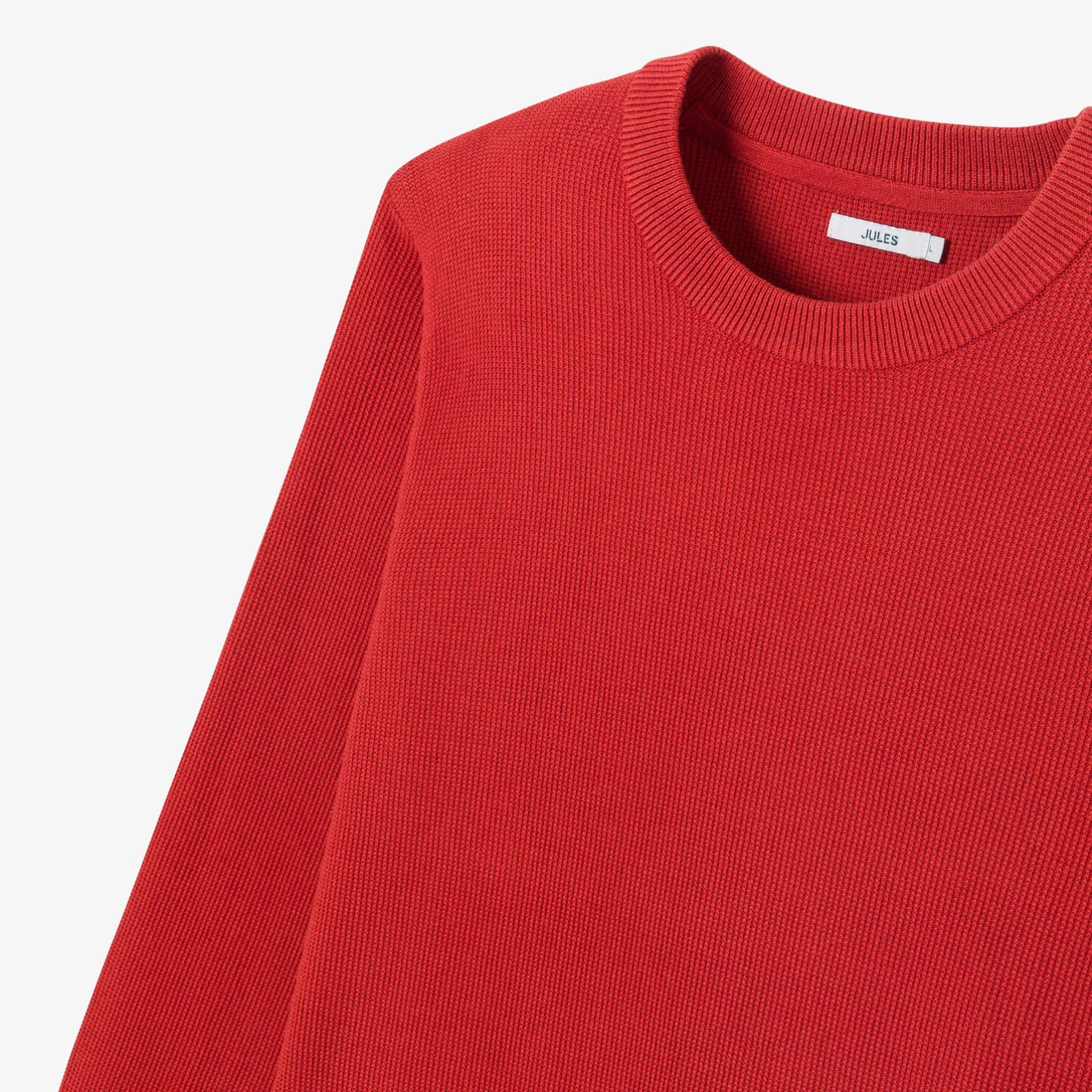 Trui met ronde hals en stekenpatroon