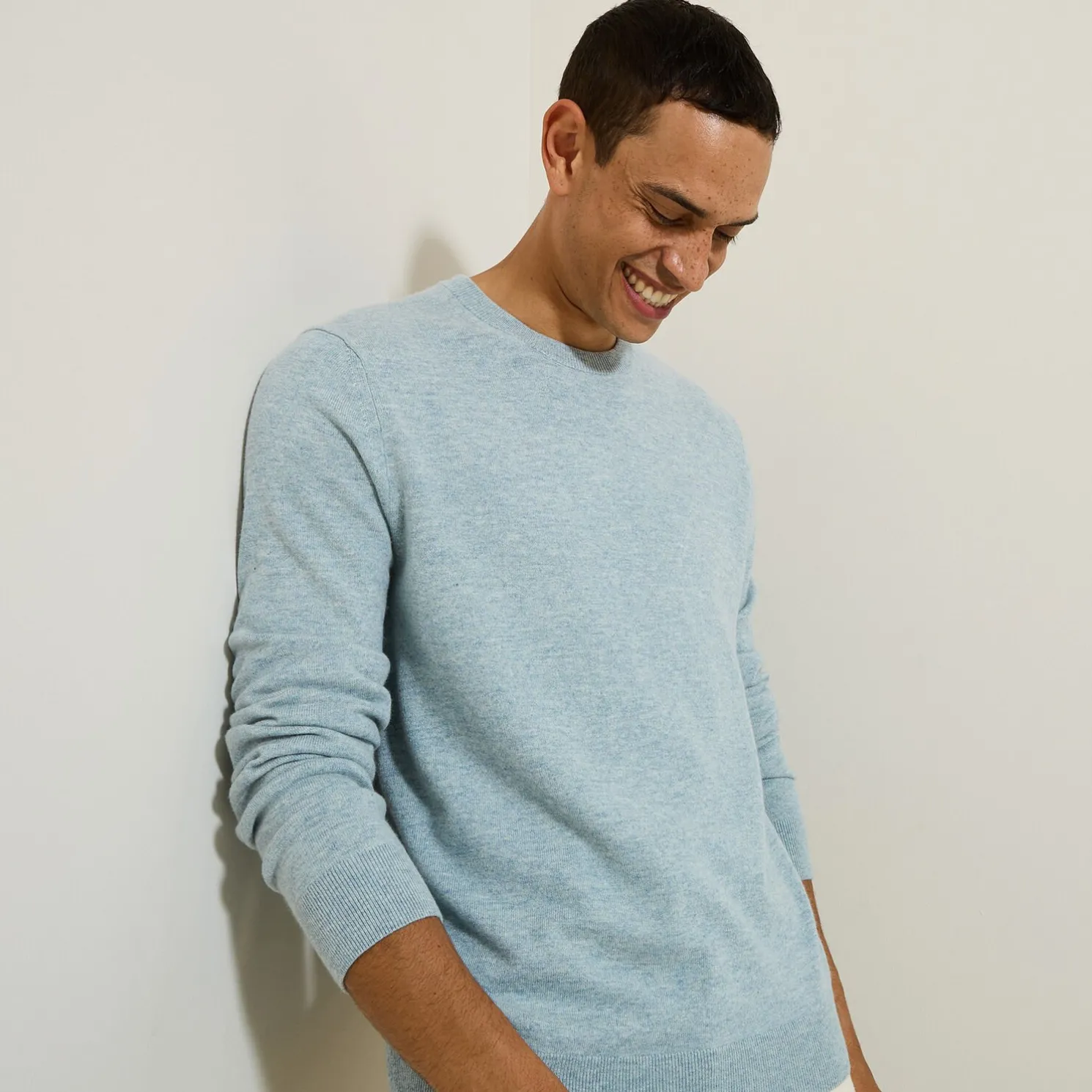 Trui met ronde hals van merinos/kasjmiermix