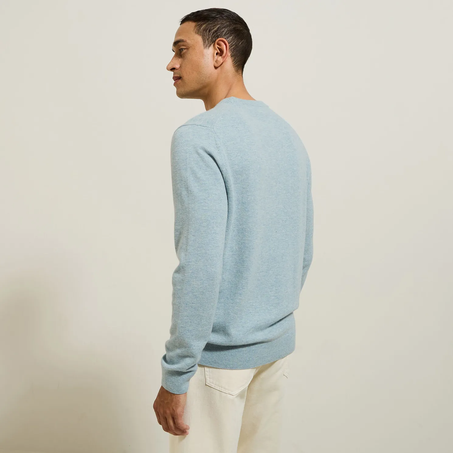 Trui met ronde hals van merinos/kasjmiermix